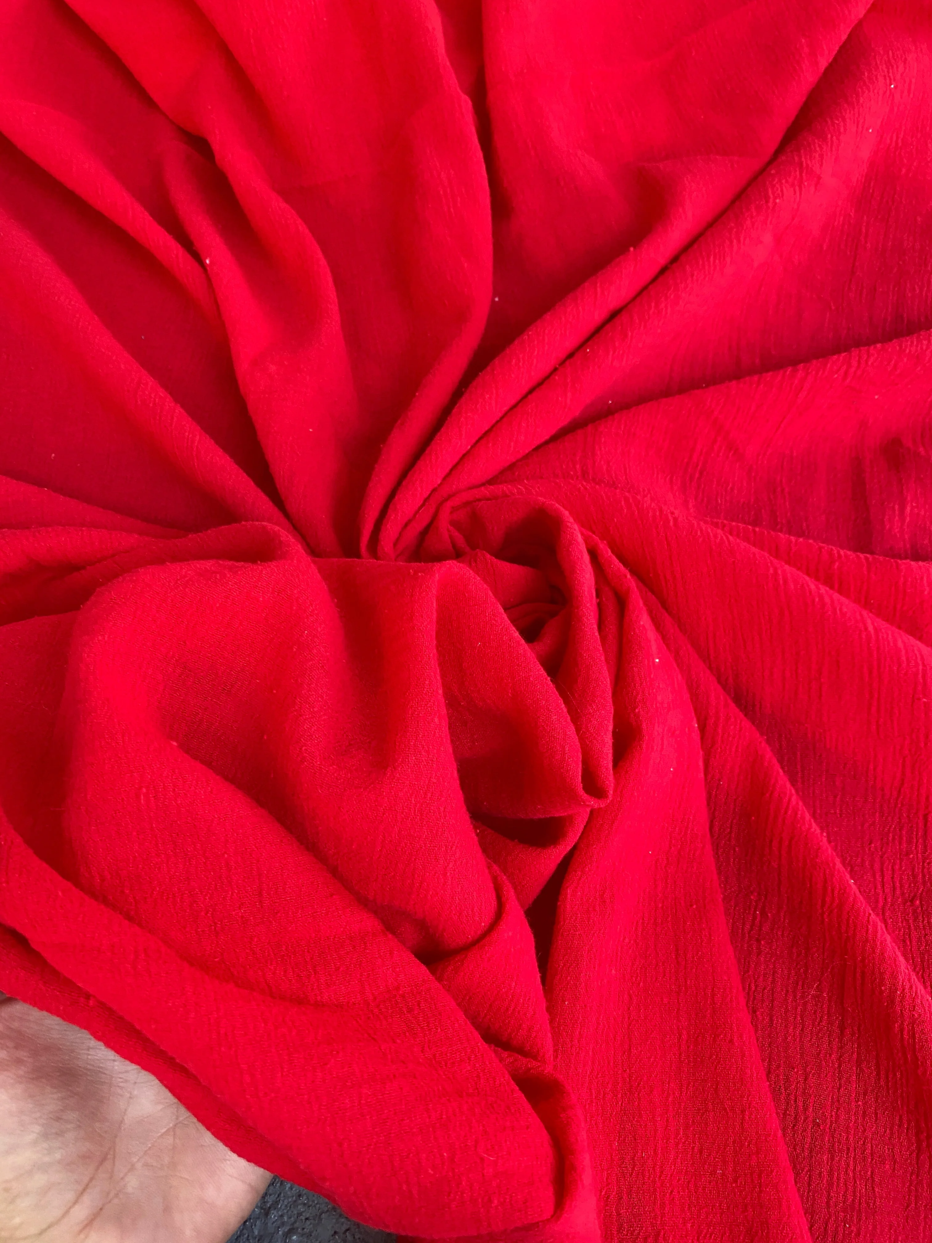 Red Crinkle Cotton Gauze - Image 4