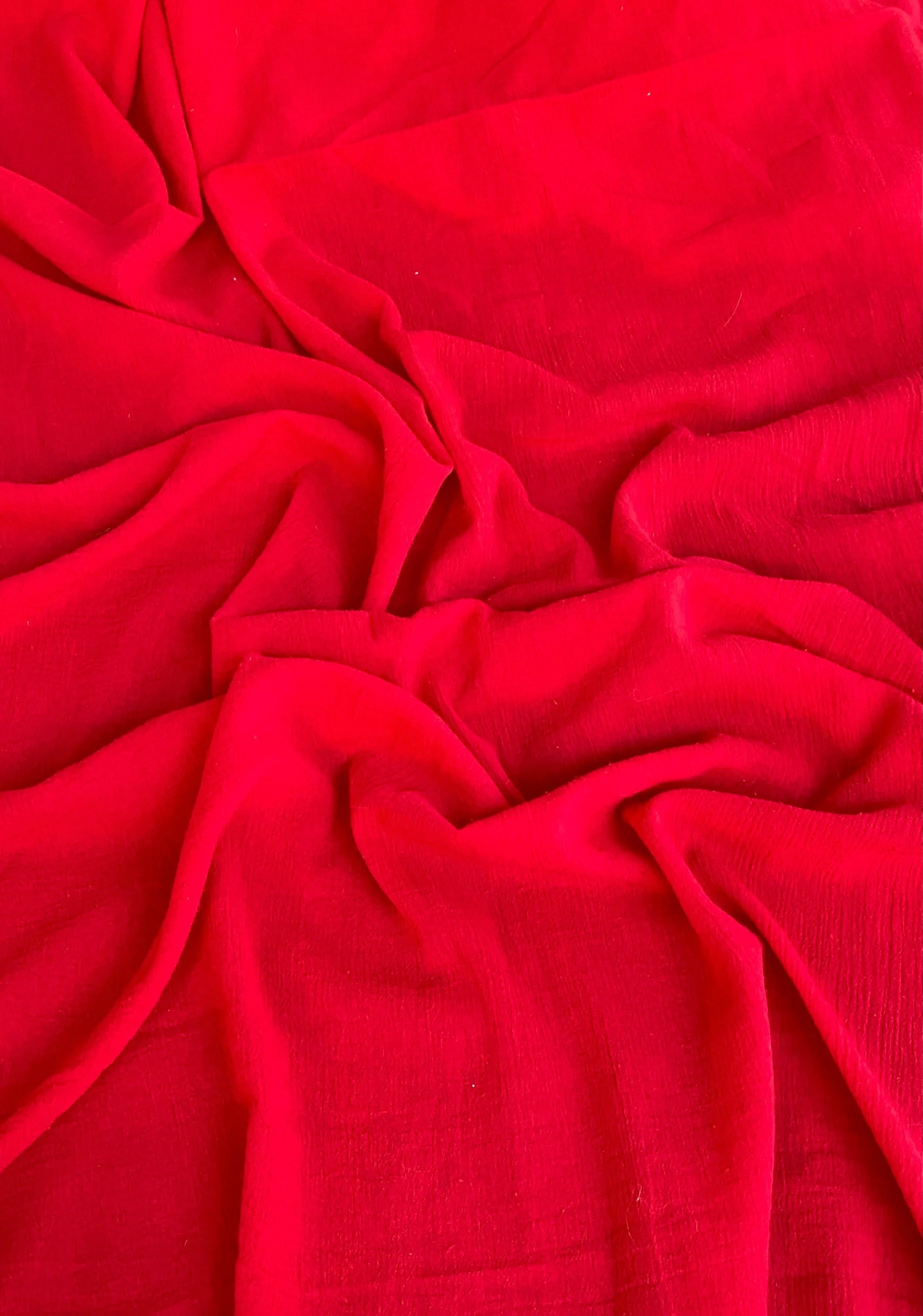 Red Crinkle Cotton Gauze - Image 5