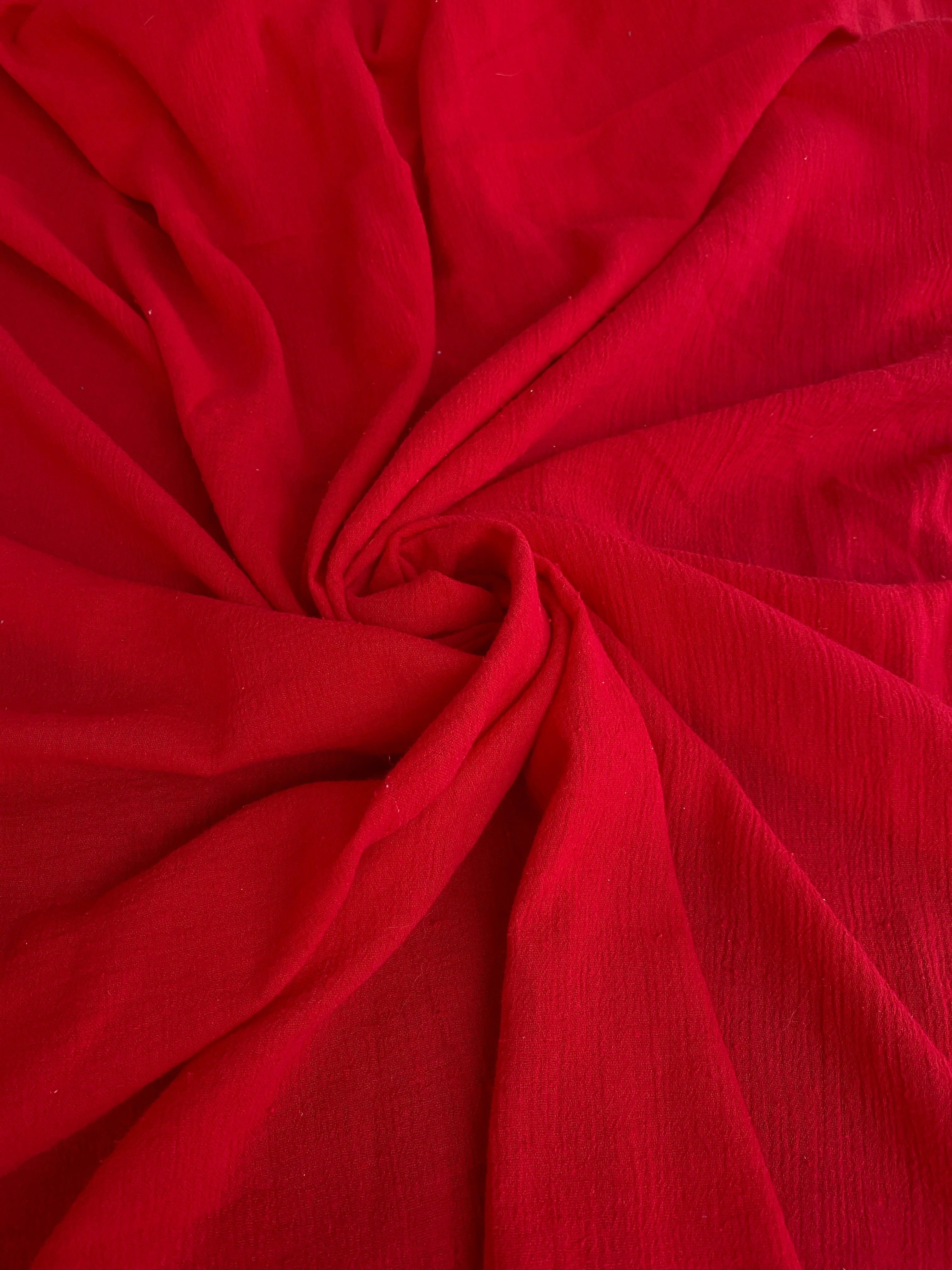 Red Crinkle Cotton Gauze - Image 7
