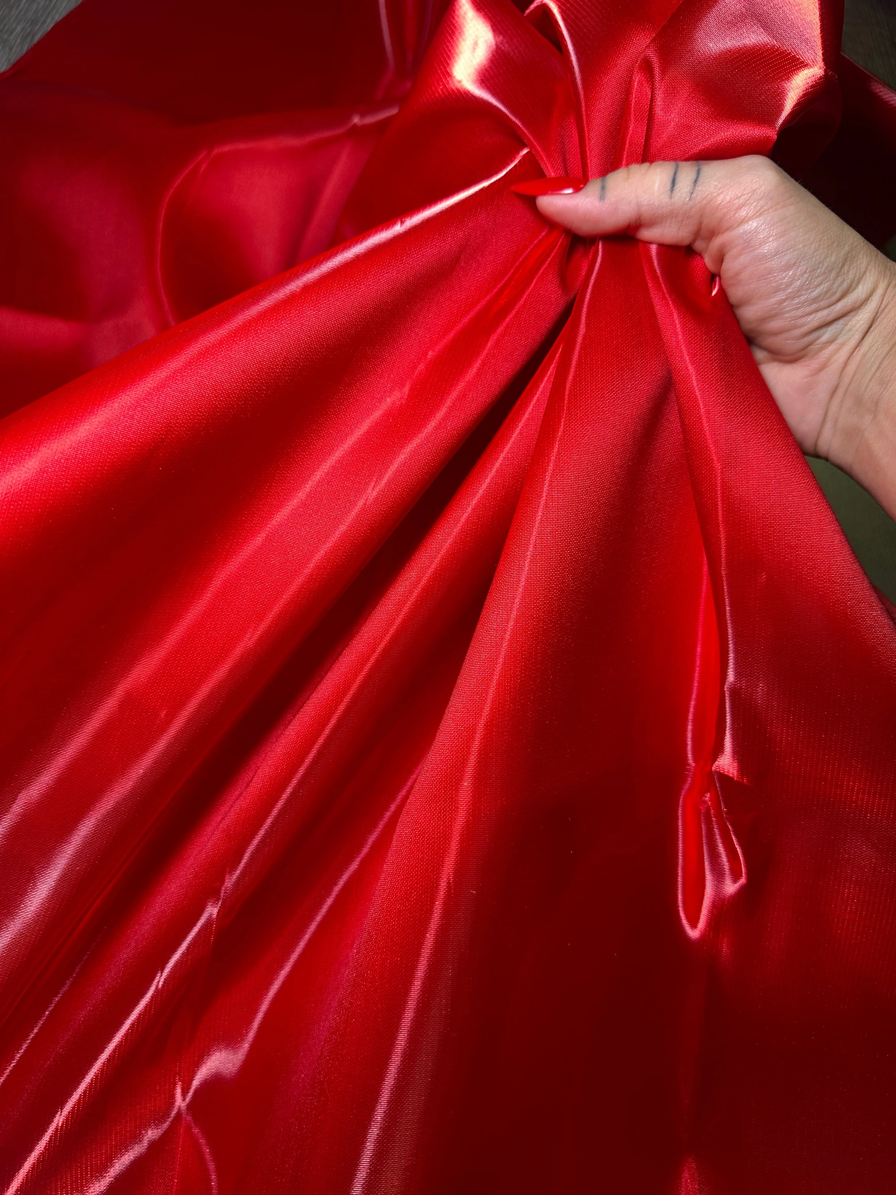 Red Liquid Bridal Satin - Image 3