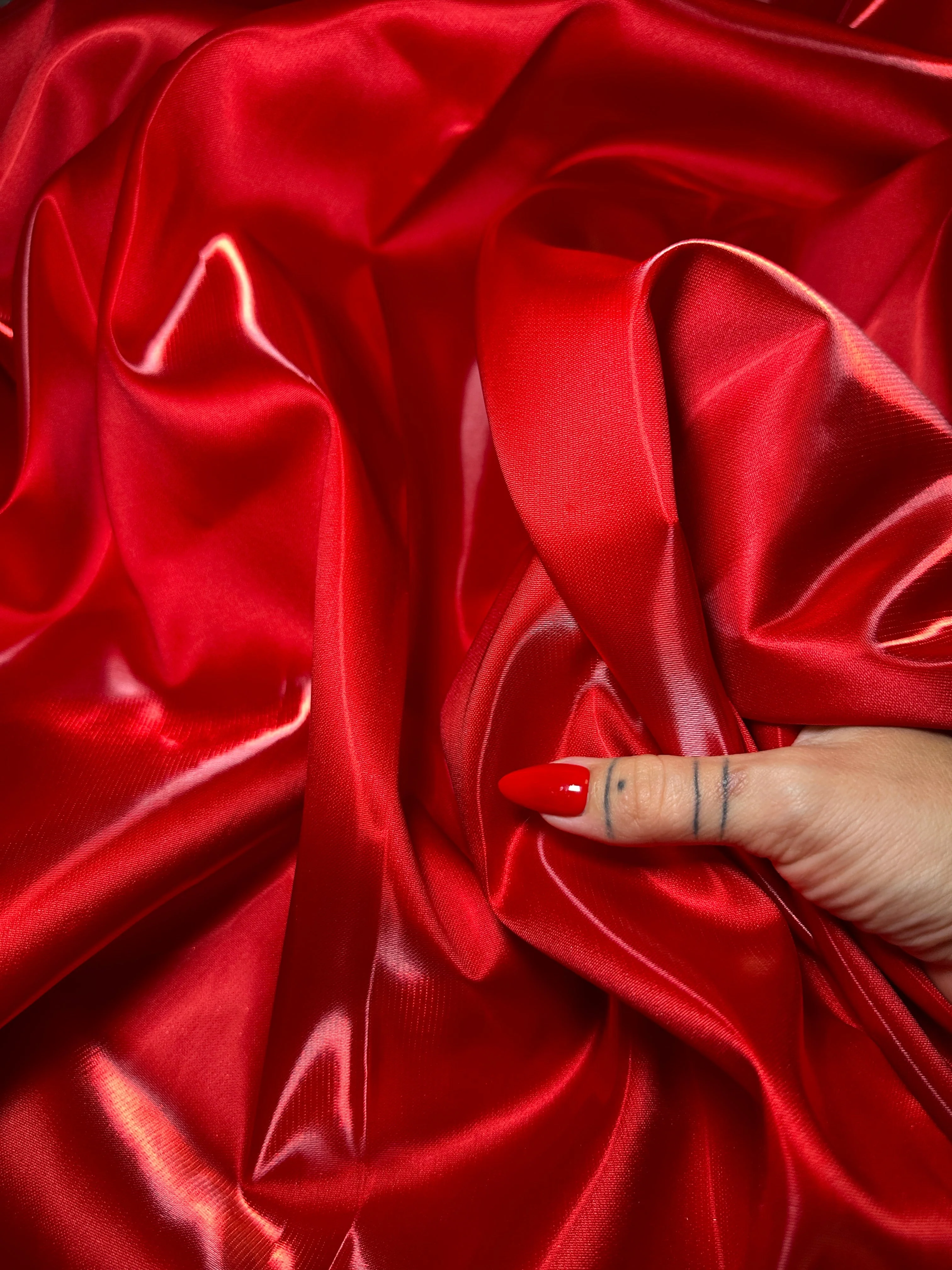 Red Liquid Bridal Satin - Image 8