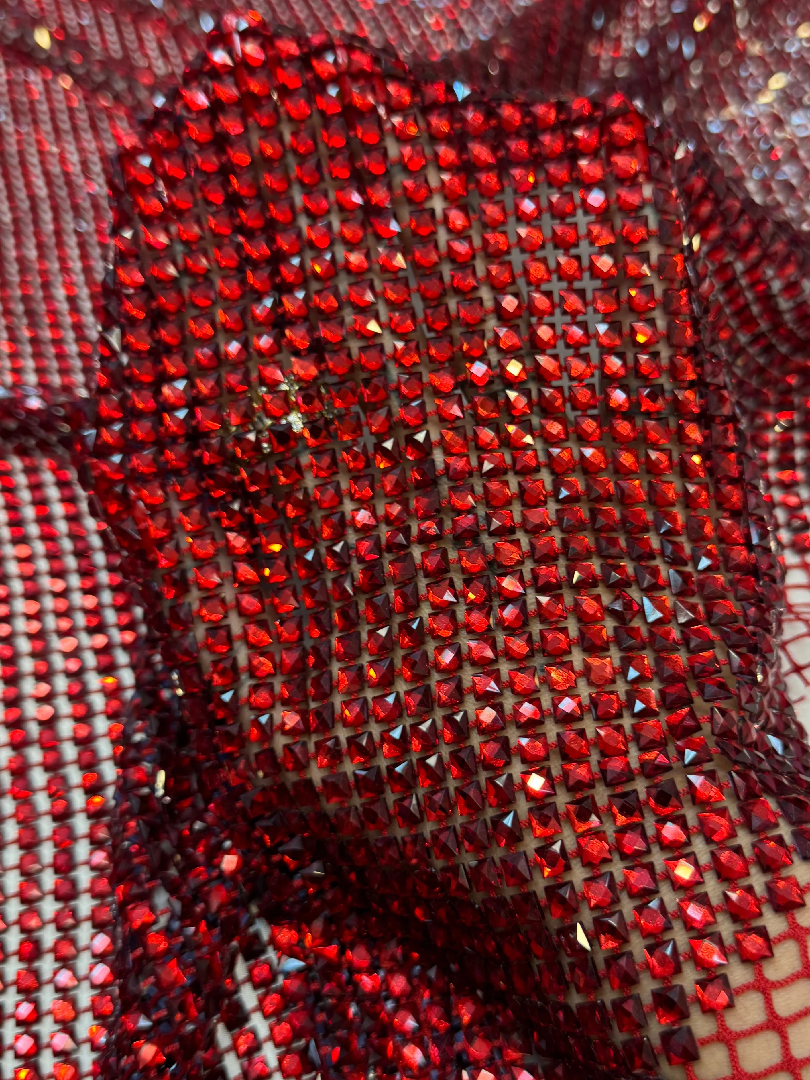 Red Luxury Rhinestone Mesh - Image 10