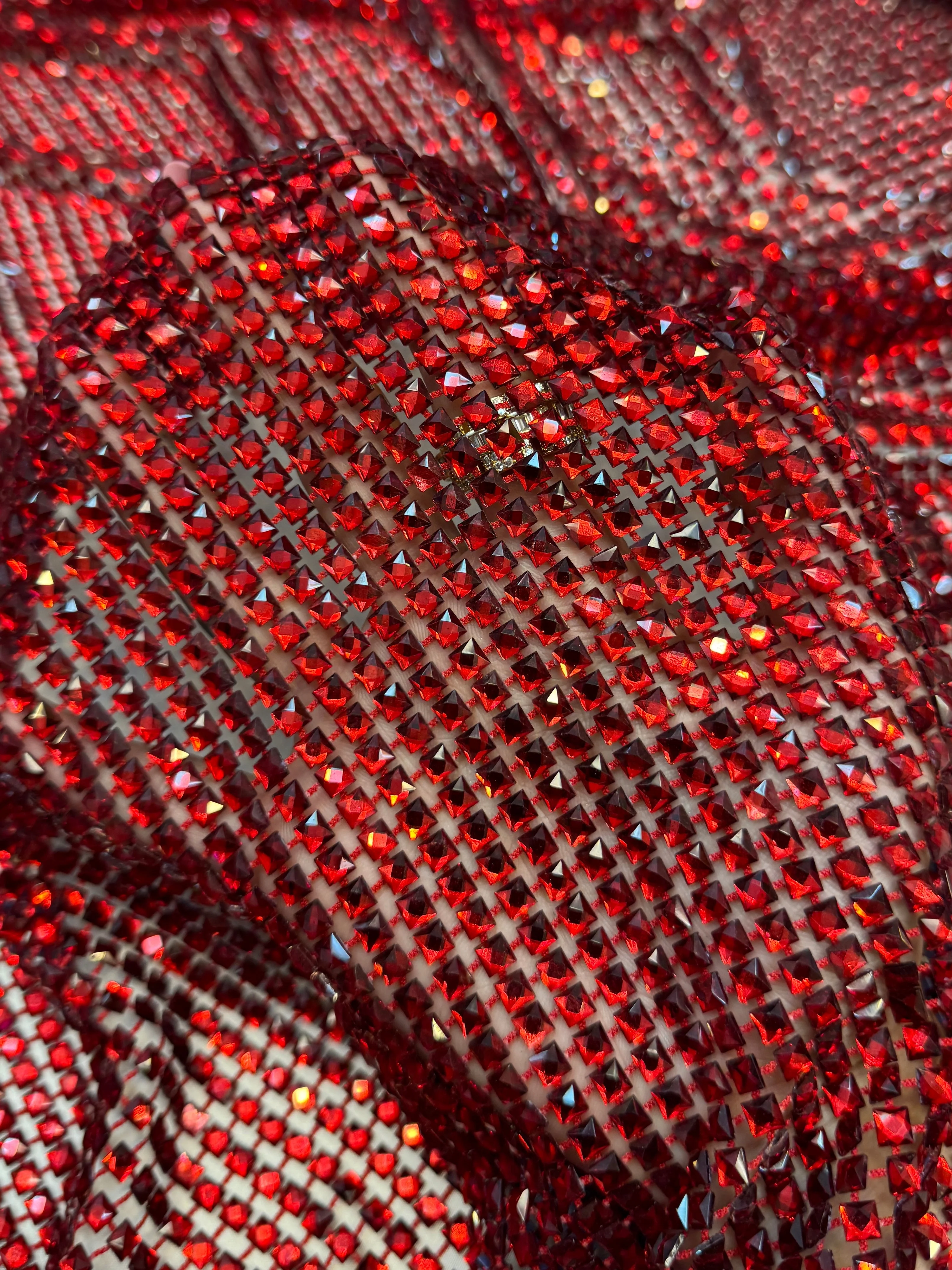 Red Luxury Rhinestone Mesh - Image 11