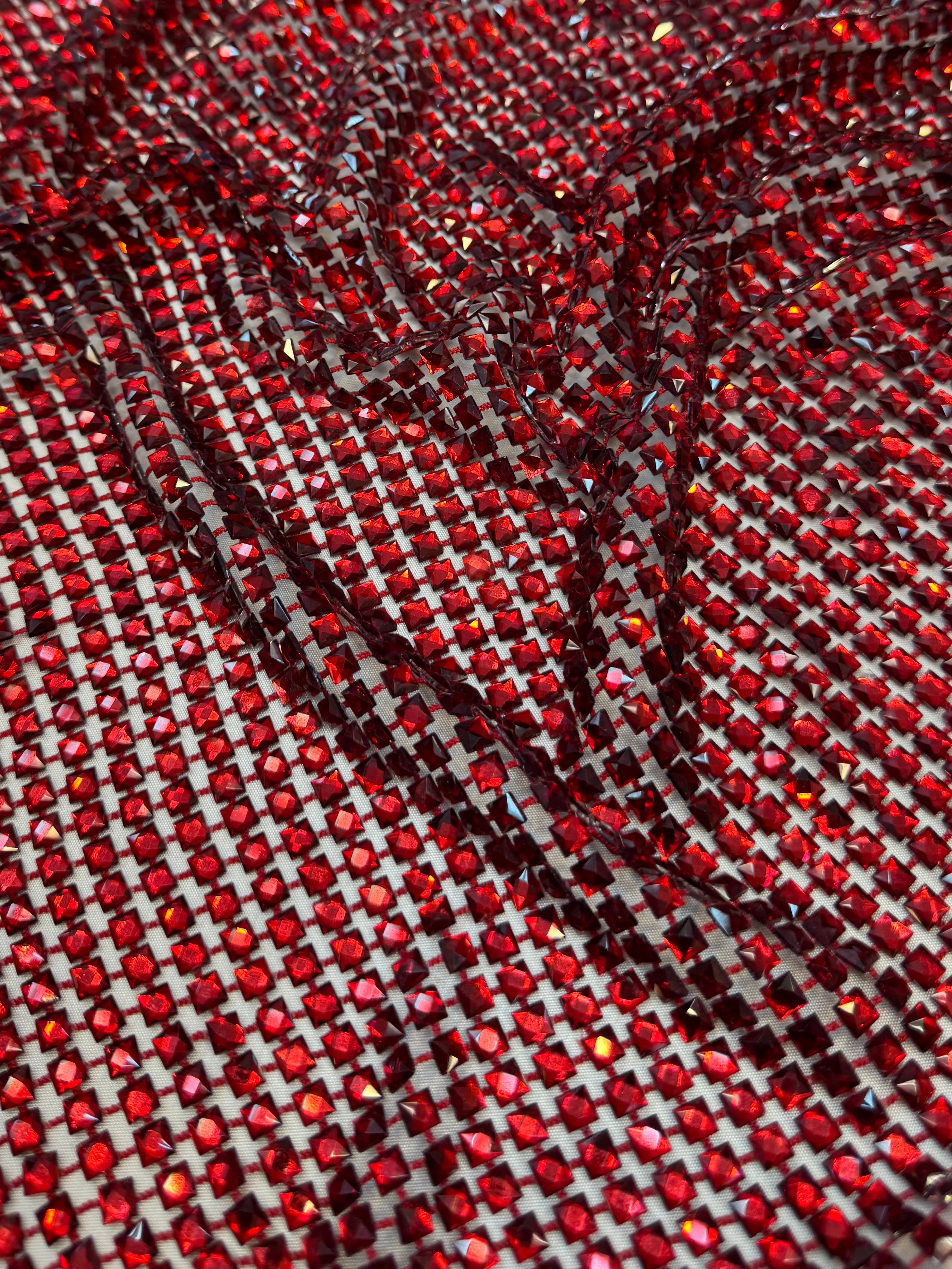 Red Luxury Rhinestone Mesh - Image 4