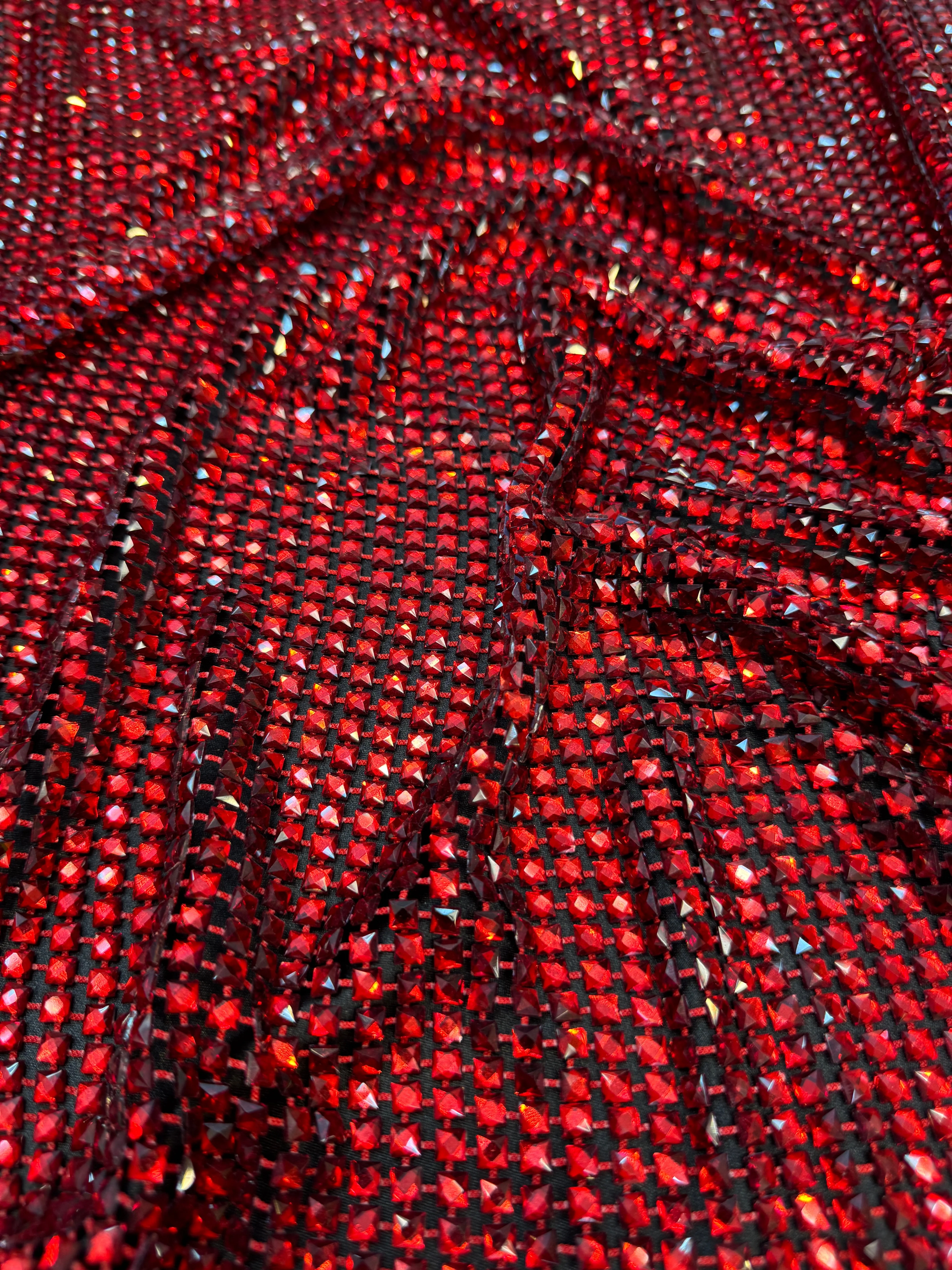 Red Luxury Rhinestone Mesh - Image 5