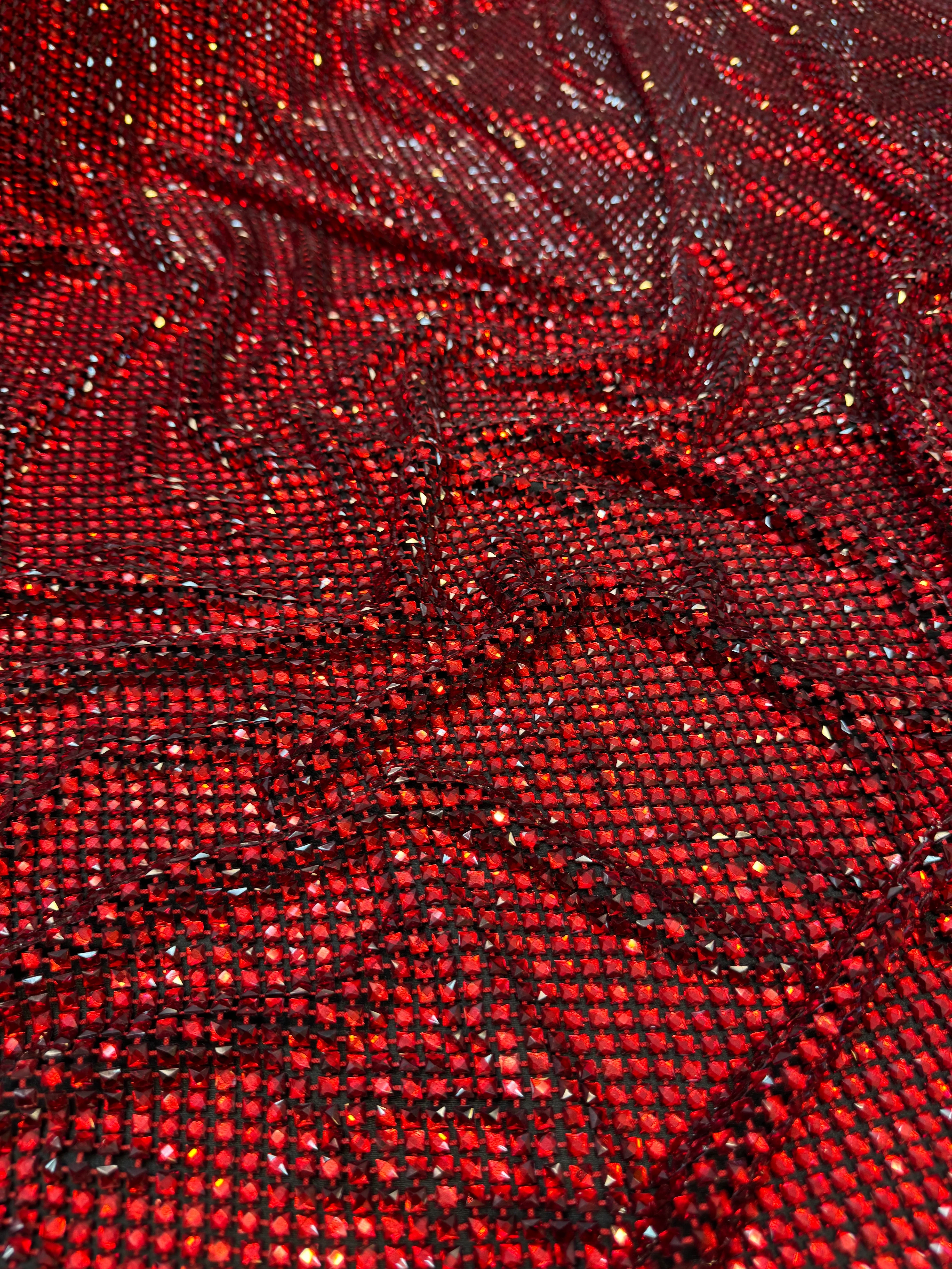 Red Luxury Rhinestone Mesh - Image 7