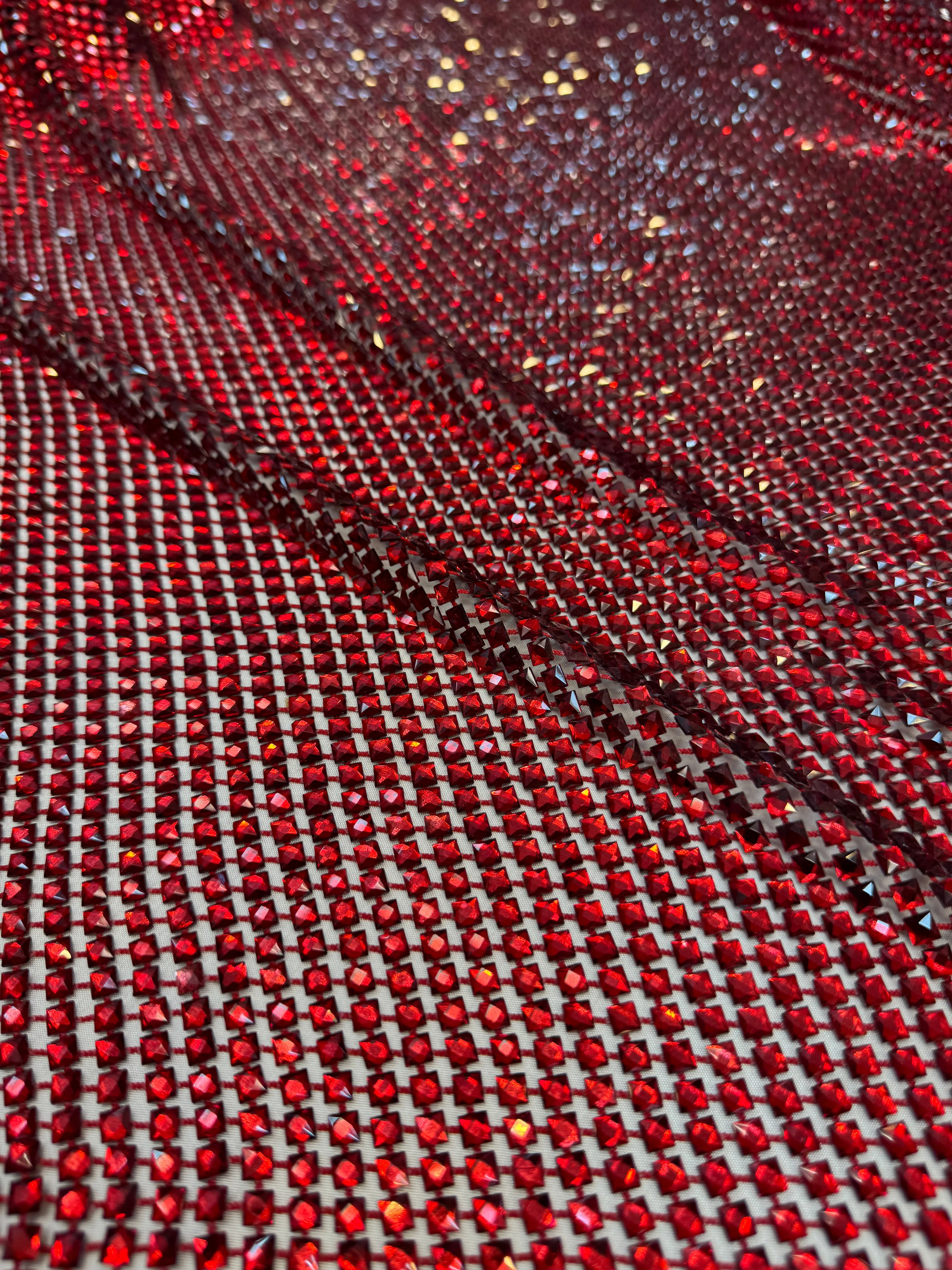Red Luxury Rhinestone Mesh - Image 8