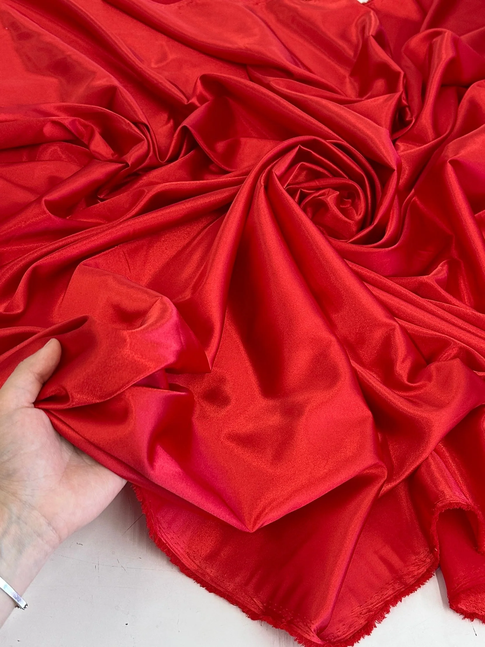 Red Luxury Silky Stretch Satin - Image 6