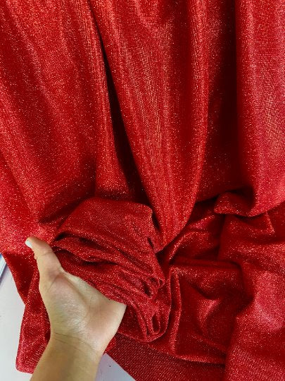 Red Stretch Metallic Lurex - Image 4