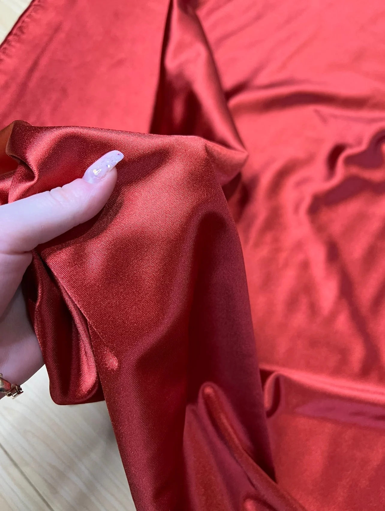 Dark Red Shiny Nylon Spandex - Image 6