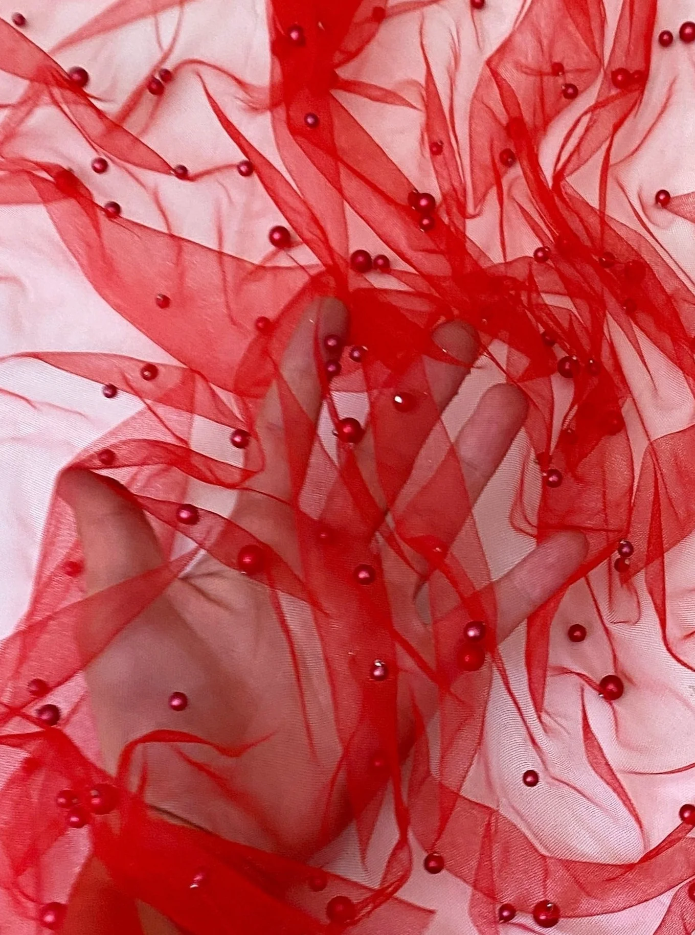 Red Pearl Tulle - Image 3