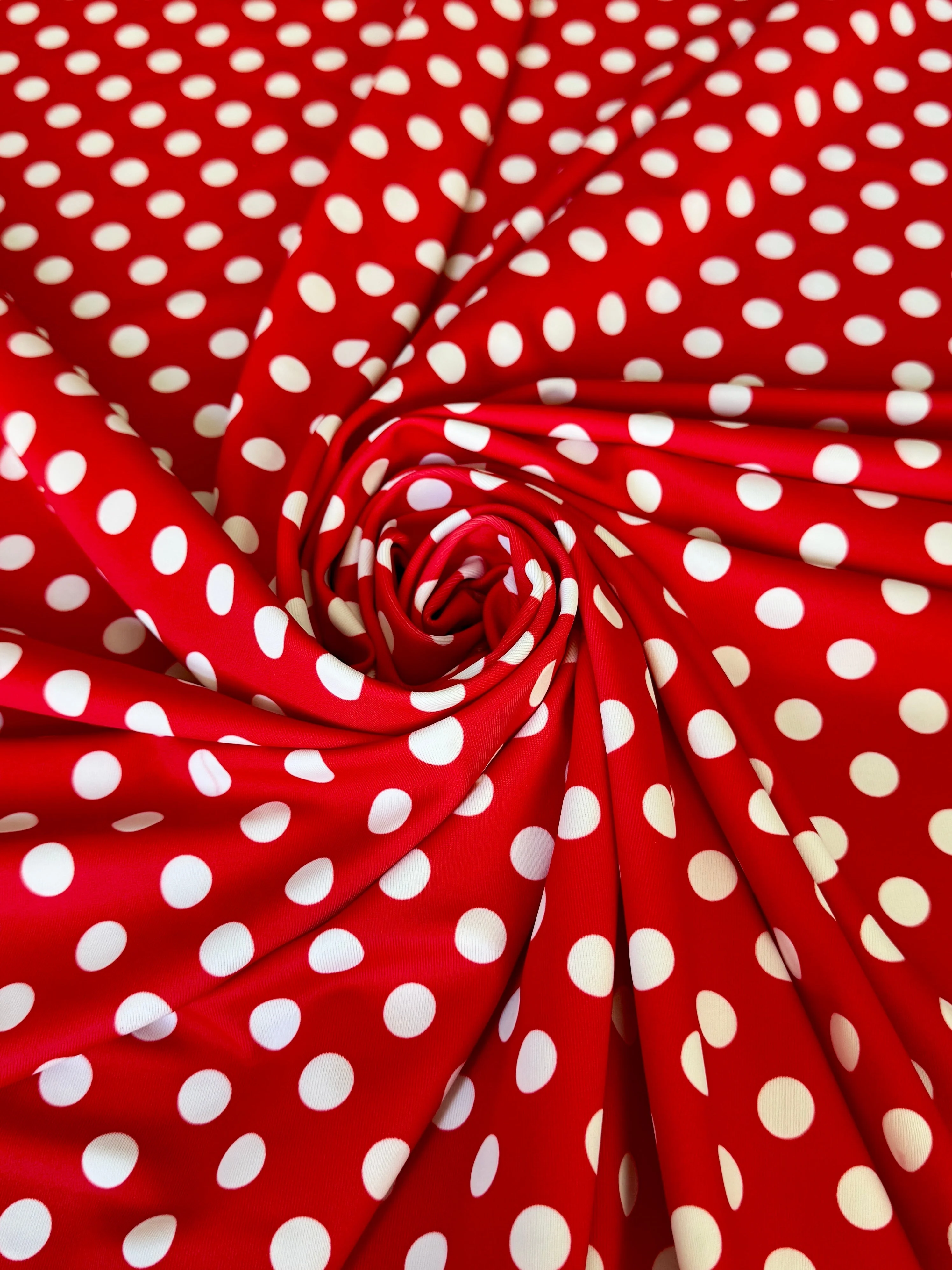 Red Polka Dot Nylon Spandex
