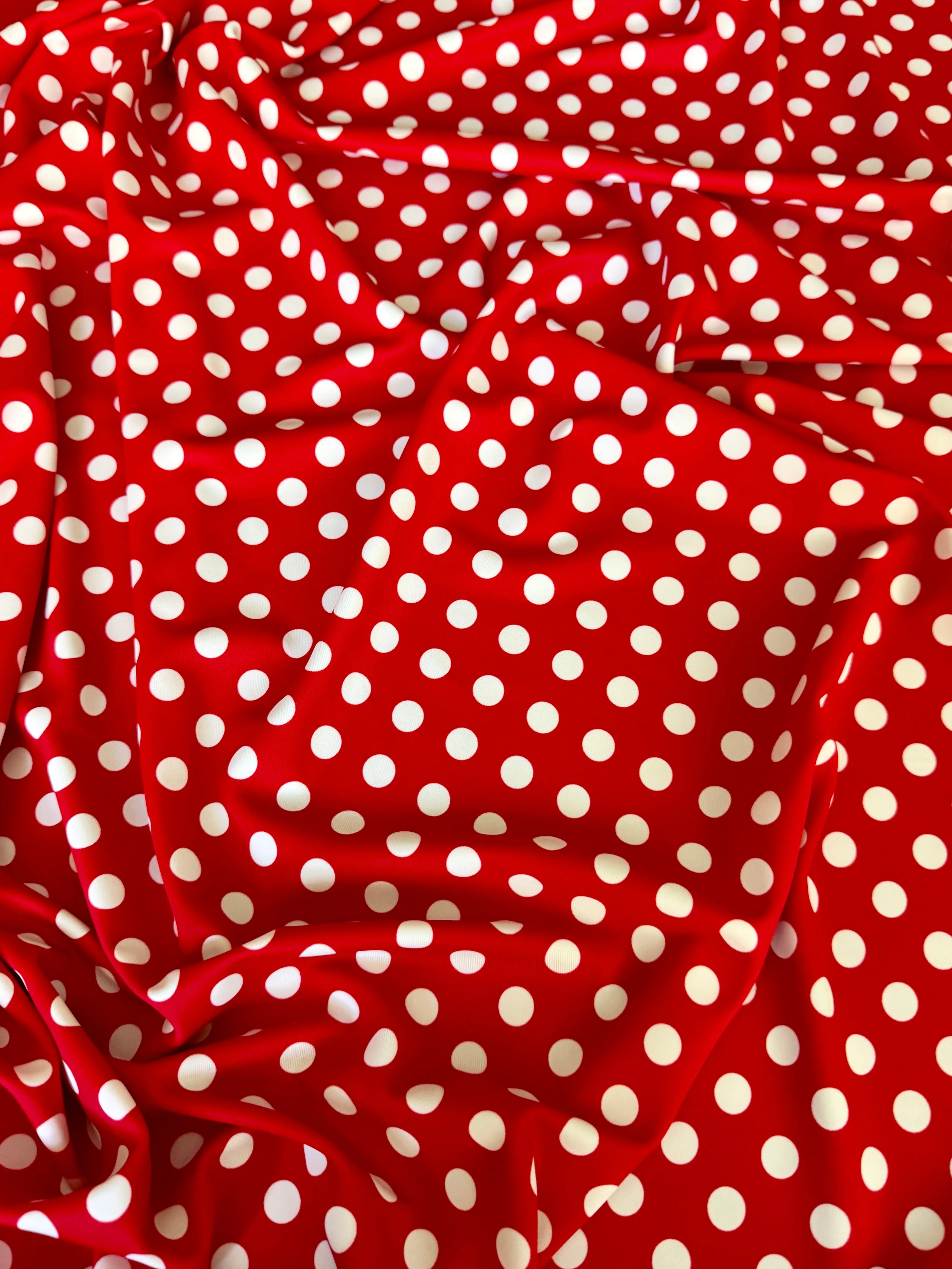 Red Polka Dot Nylon Spandex - Image 2
