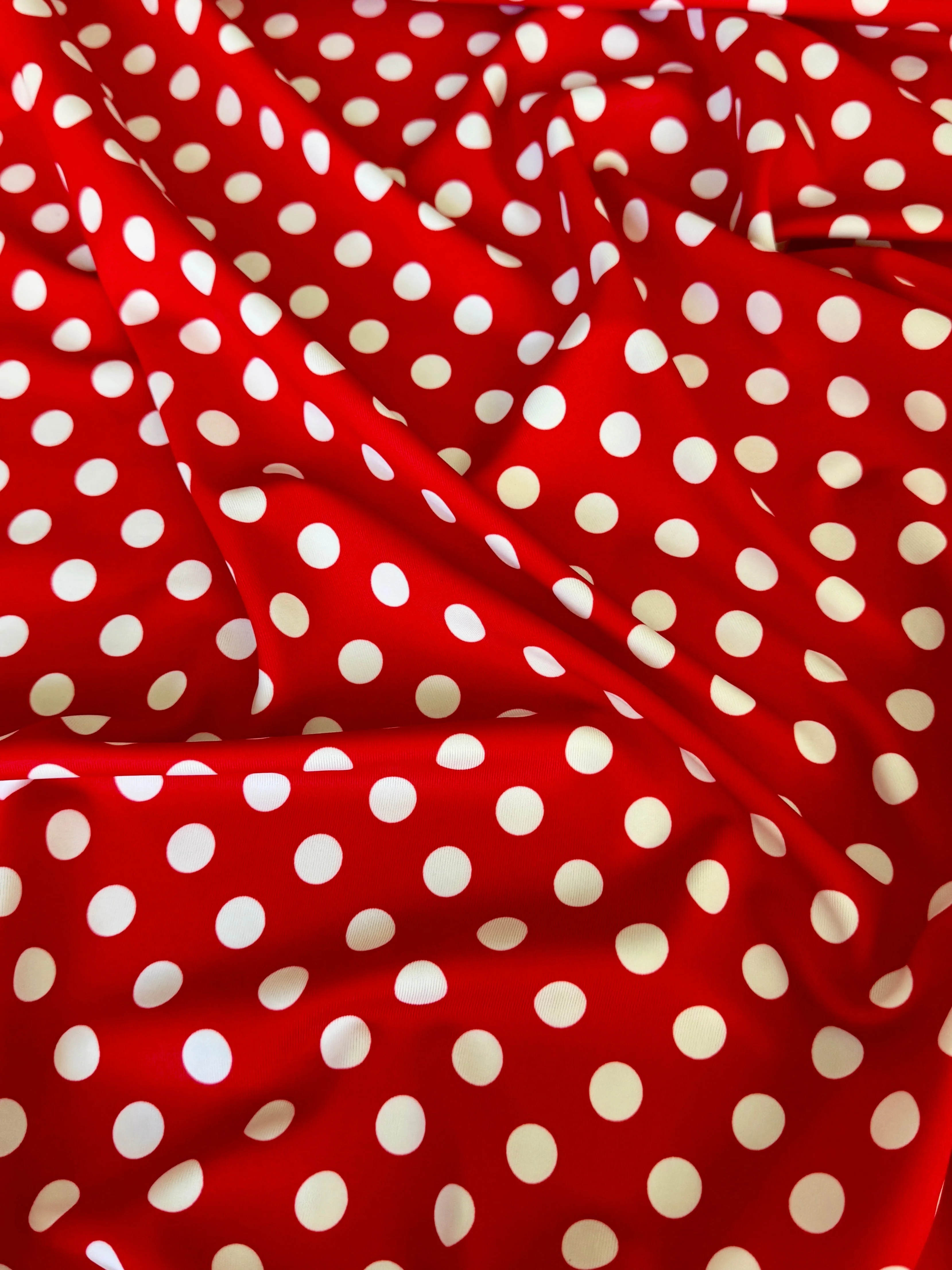 Red Polka Dot Nylon Spandex - Image 4