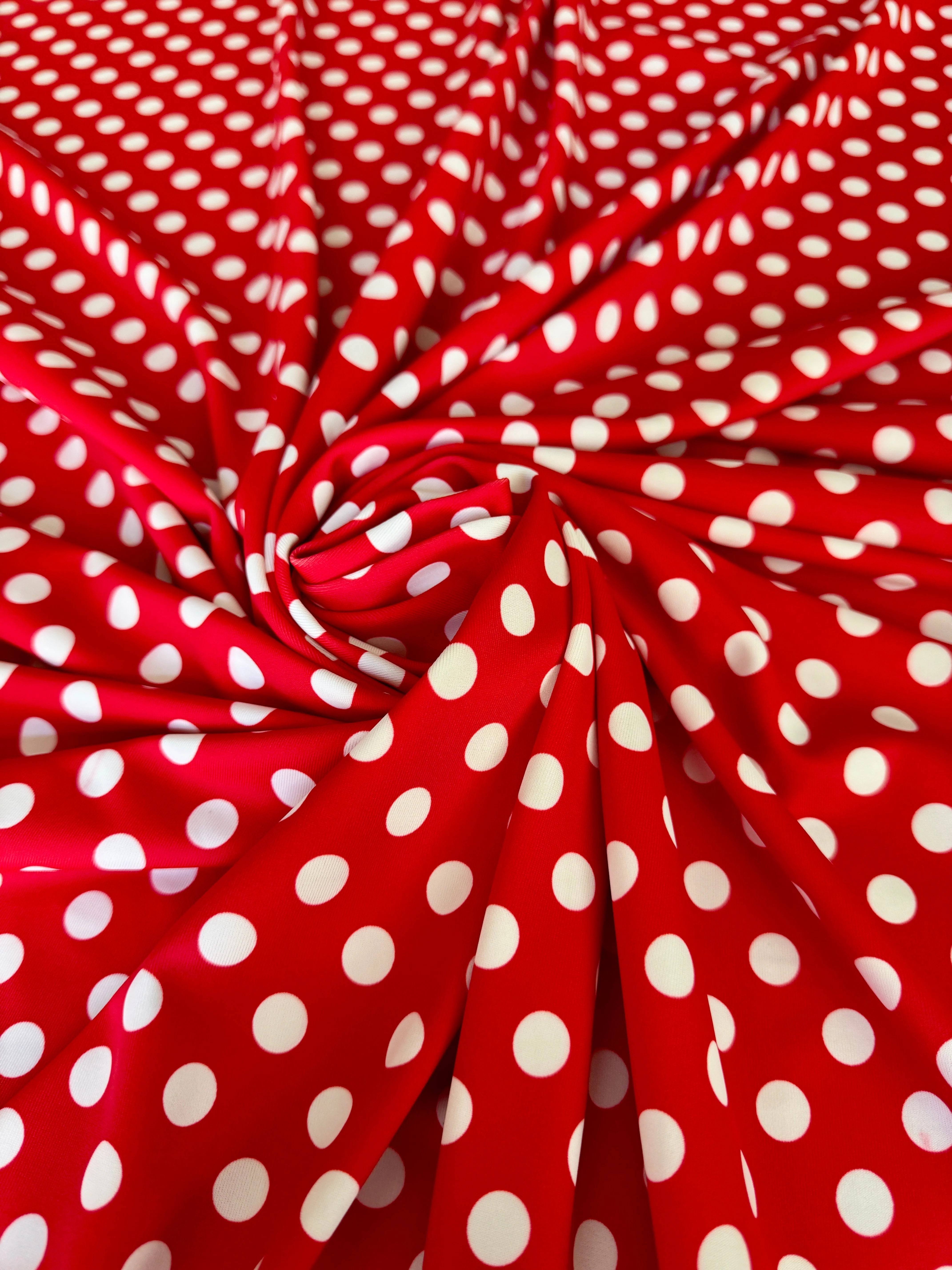 Red Polka Dot Nylon Spandex - Image 5