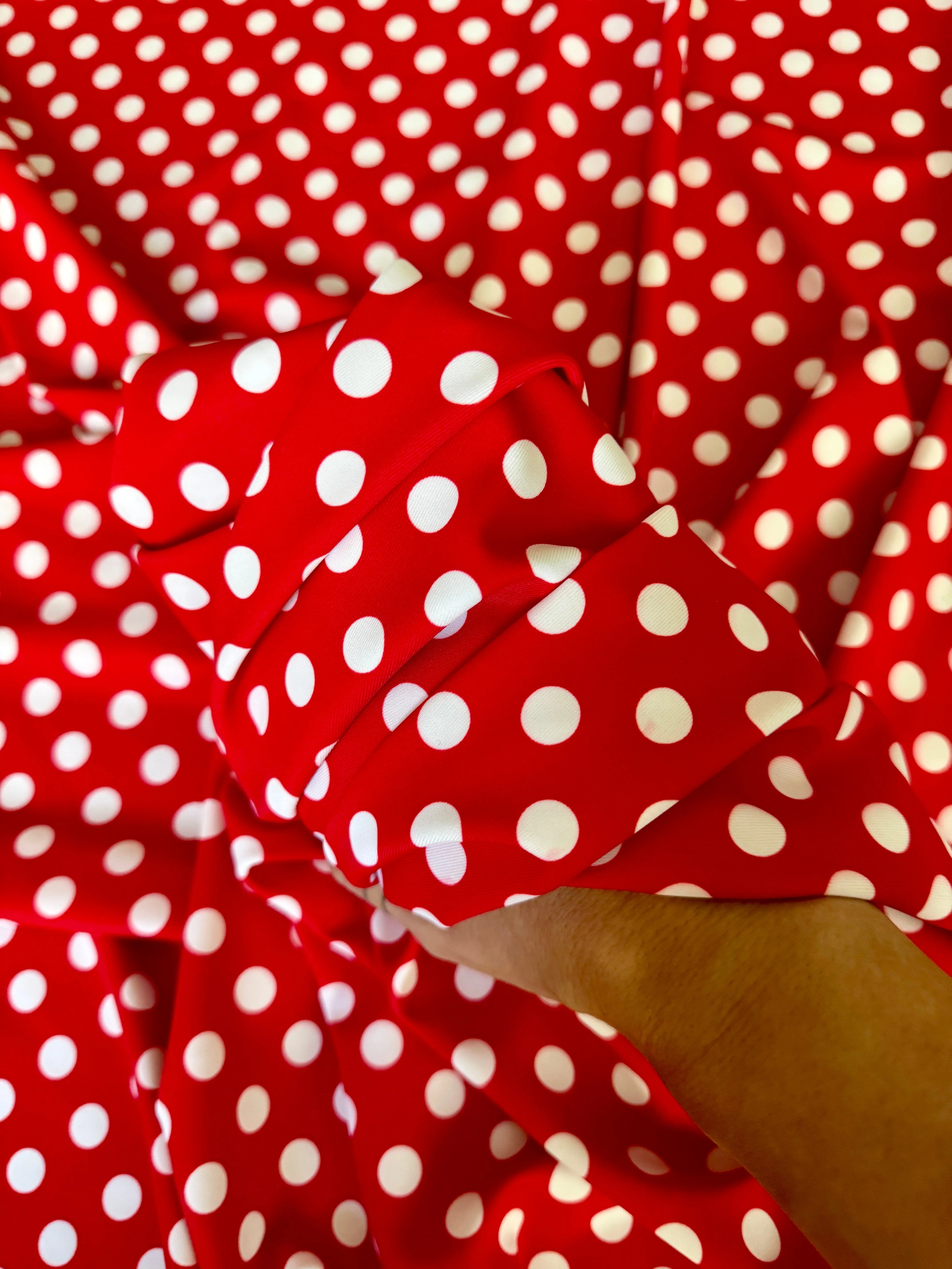 Red Polka Dot Nylon Spandex - Image 6