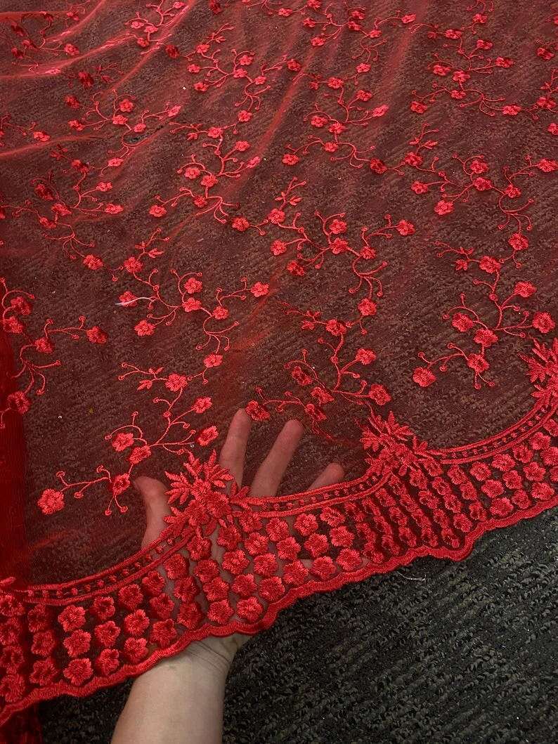 Red Scallop Lace