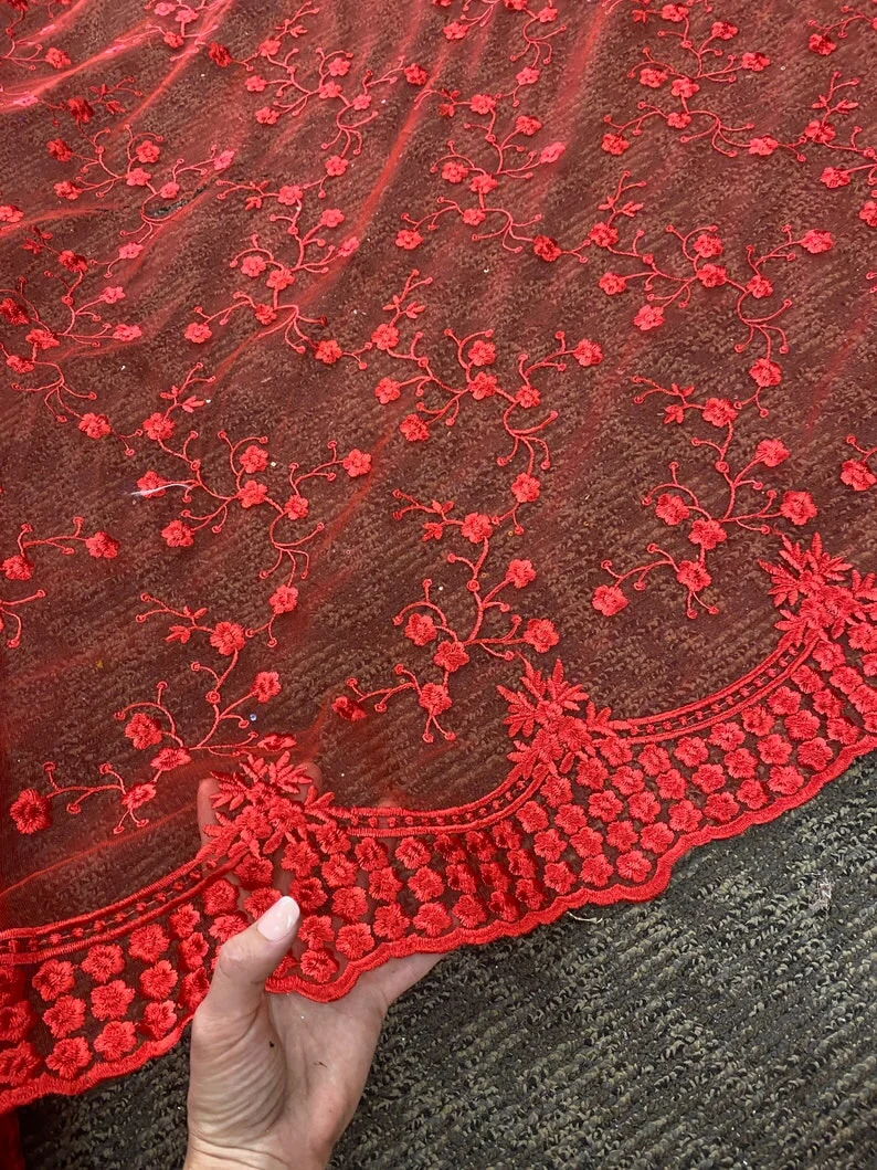 Red Scallop Lace - Image 3