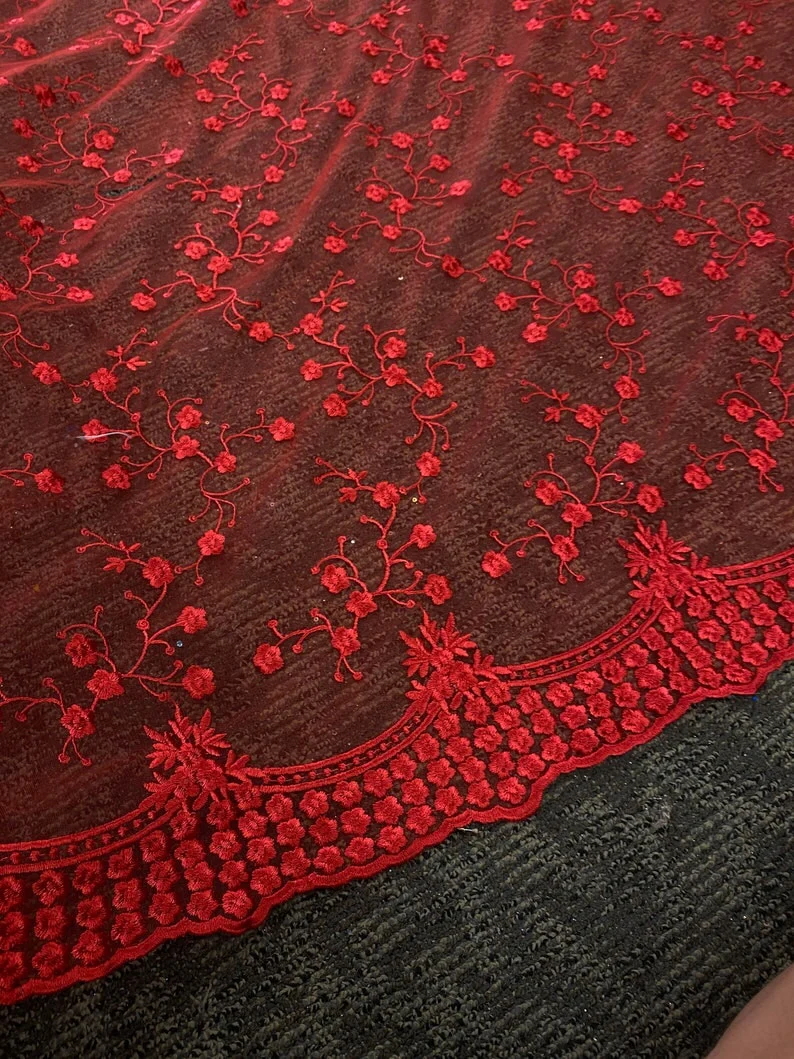Red Scallop Lace - Image 4