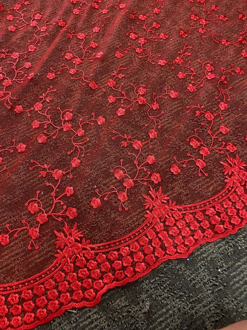 Red Scallop Lace - Image 5