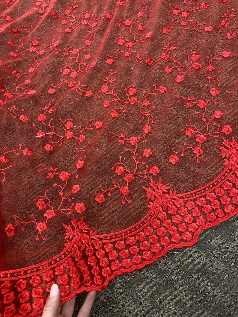 Red Scallop Lace - Image 6