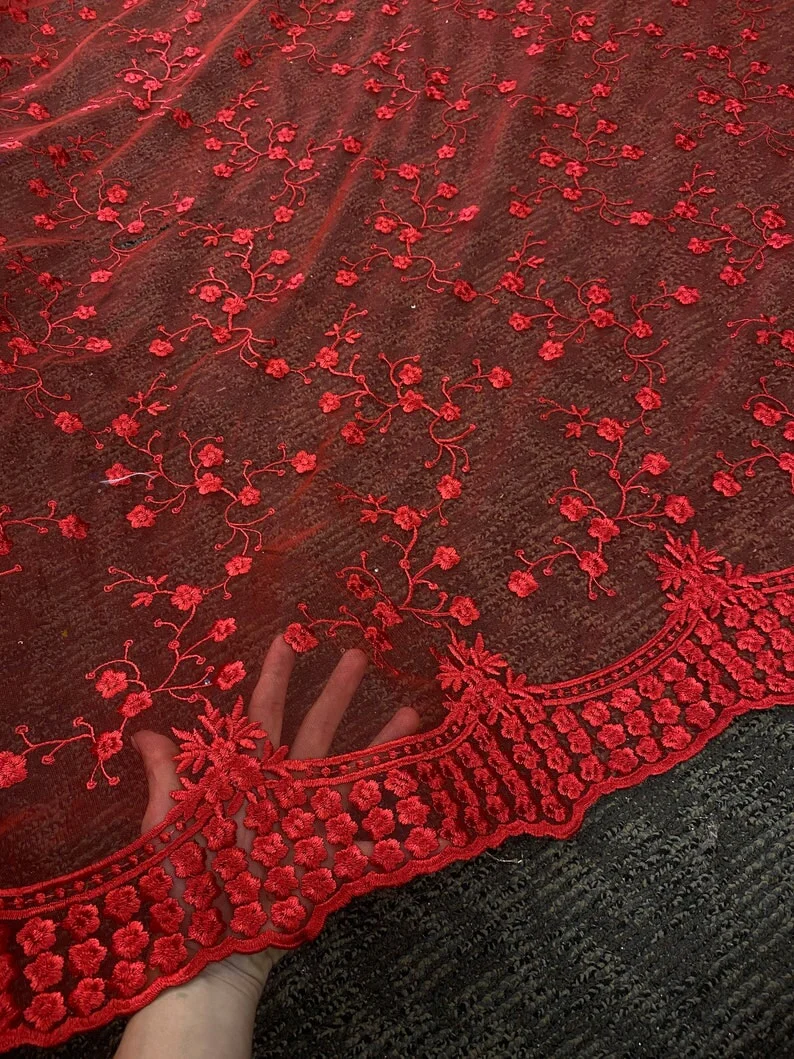 Red Scallop Lace - Image 7