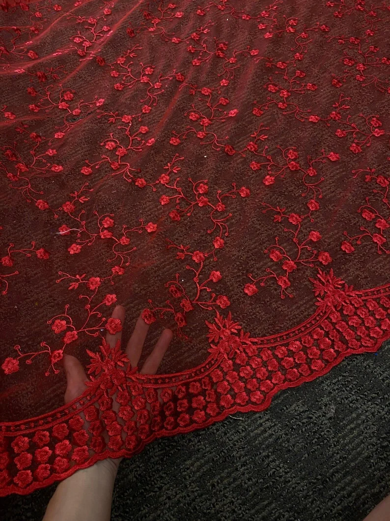 Red Scallop Lace - Image 9