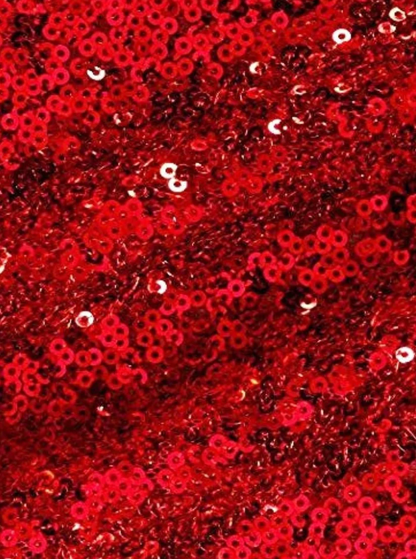 Red Stretch Sequin on Mesh - Image 3