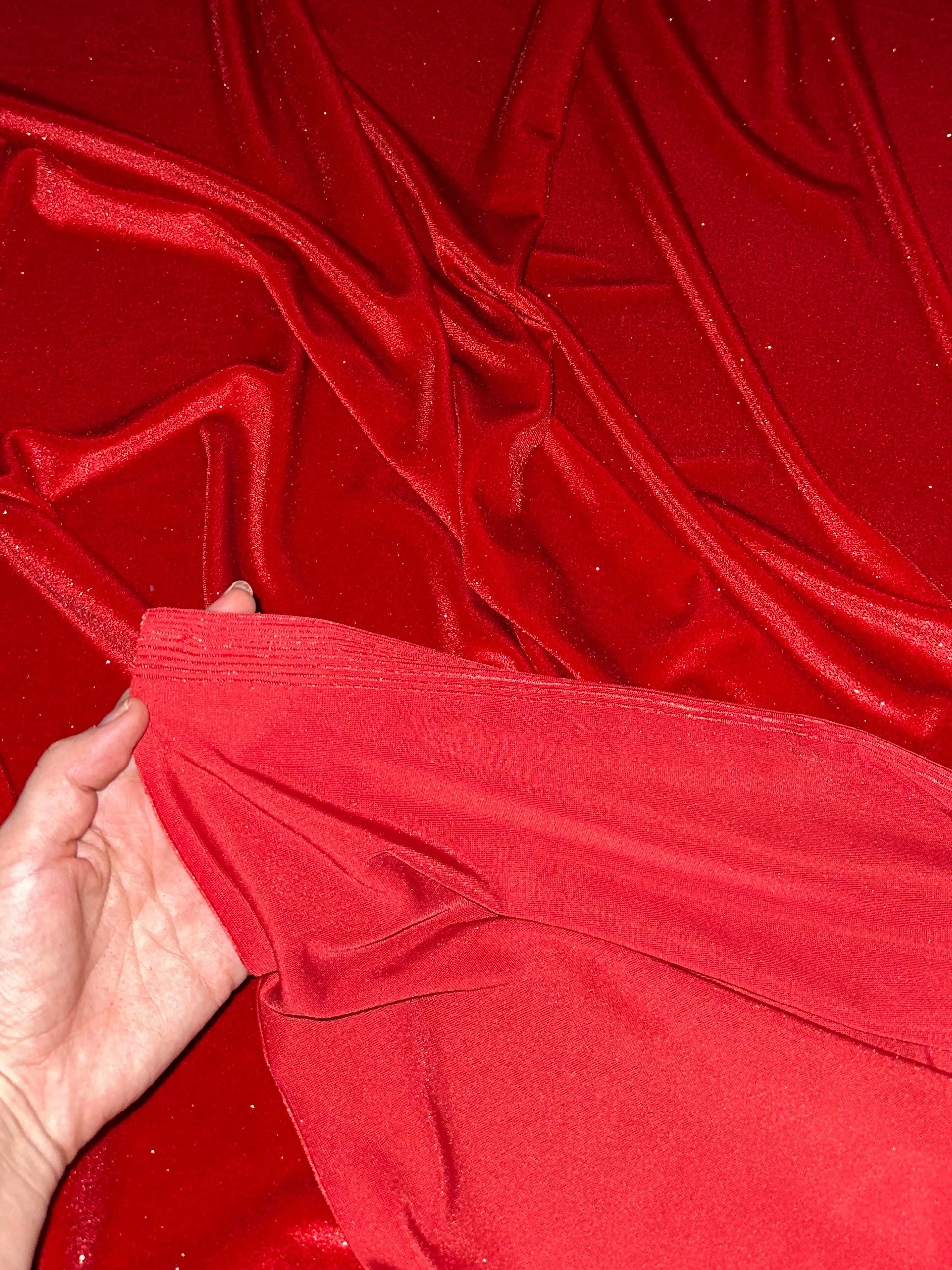 Red Shimmery Stretch Velvet - Image 10