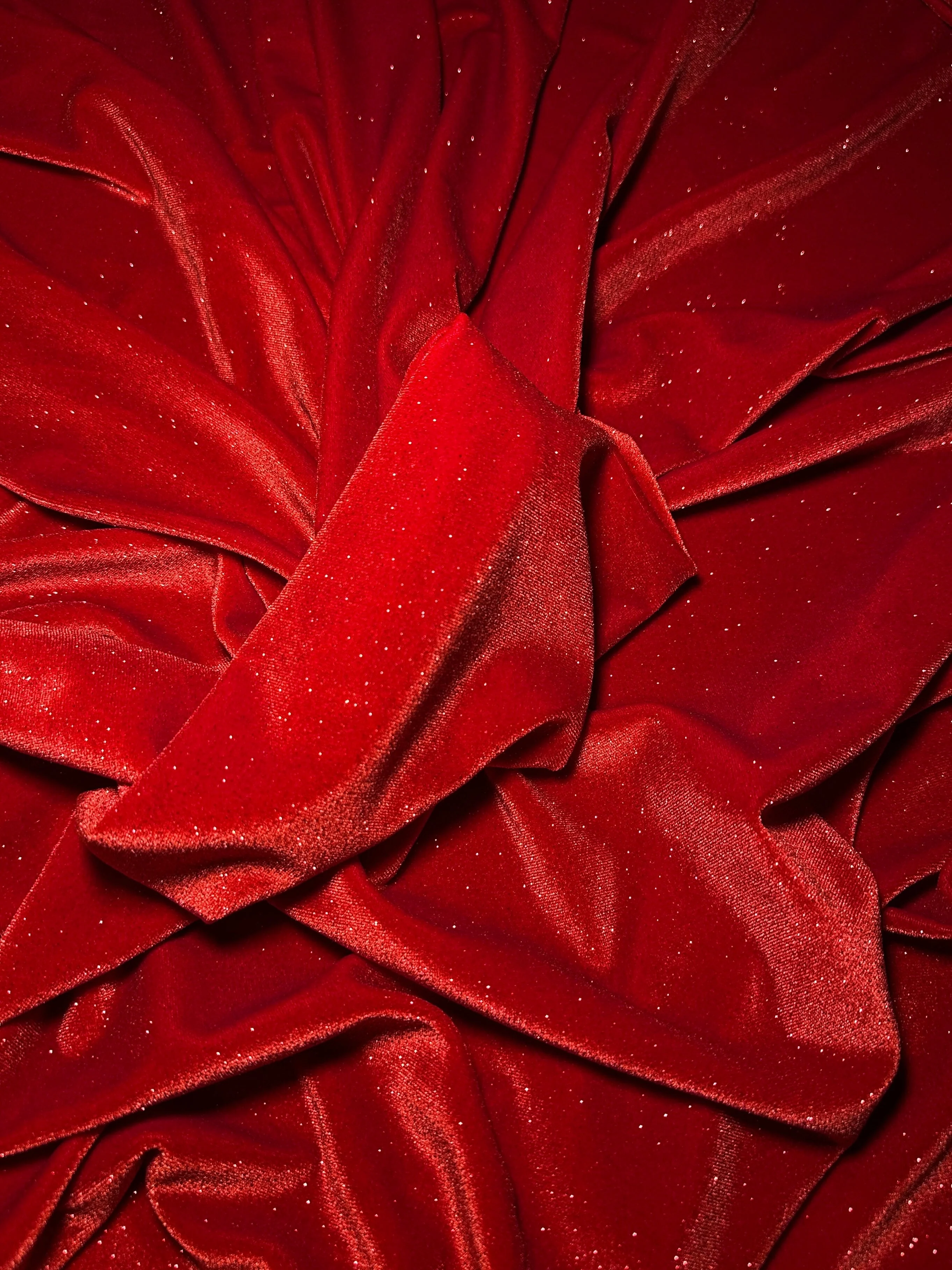 Red Shimmery Stretch Velvet - Image 3