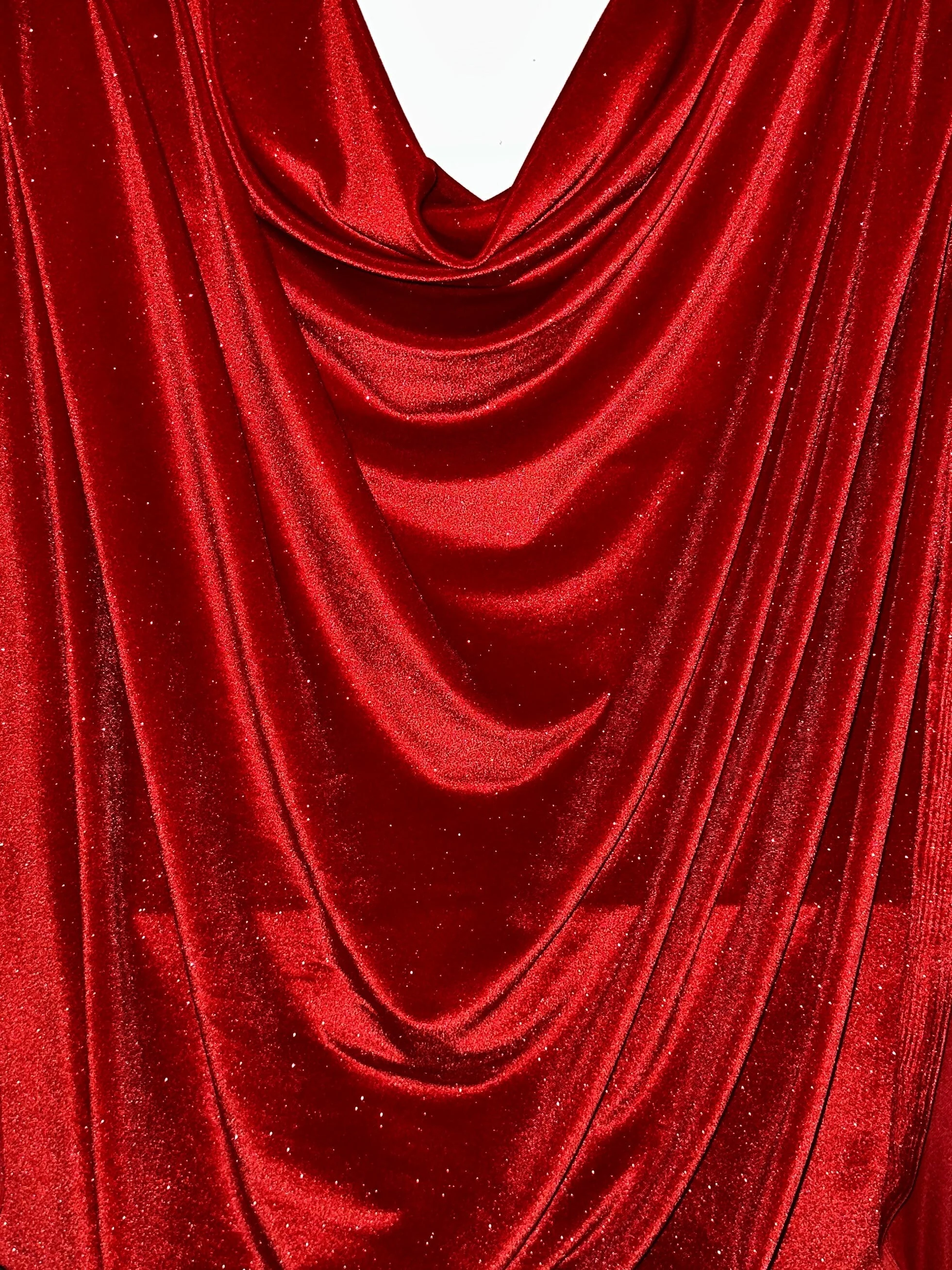 Red Shimmery Stretch Velvet - Image 4