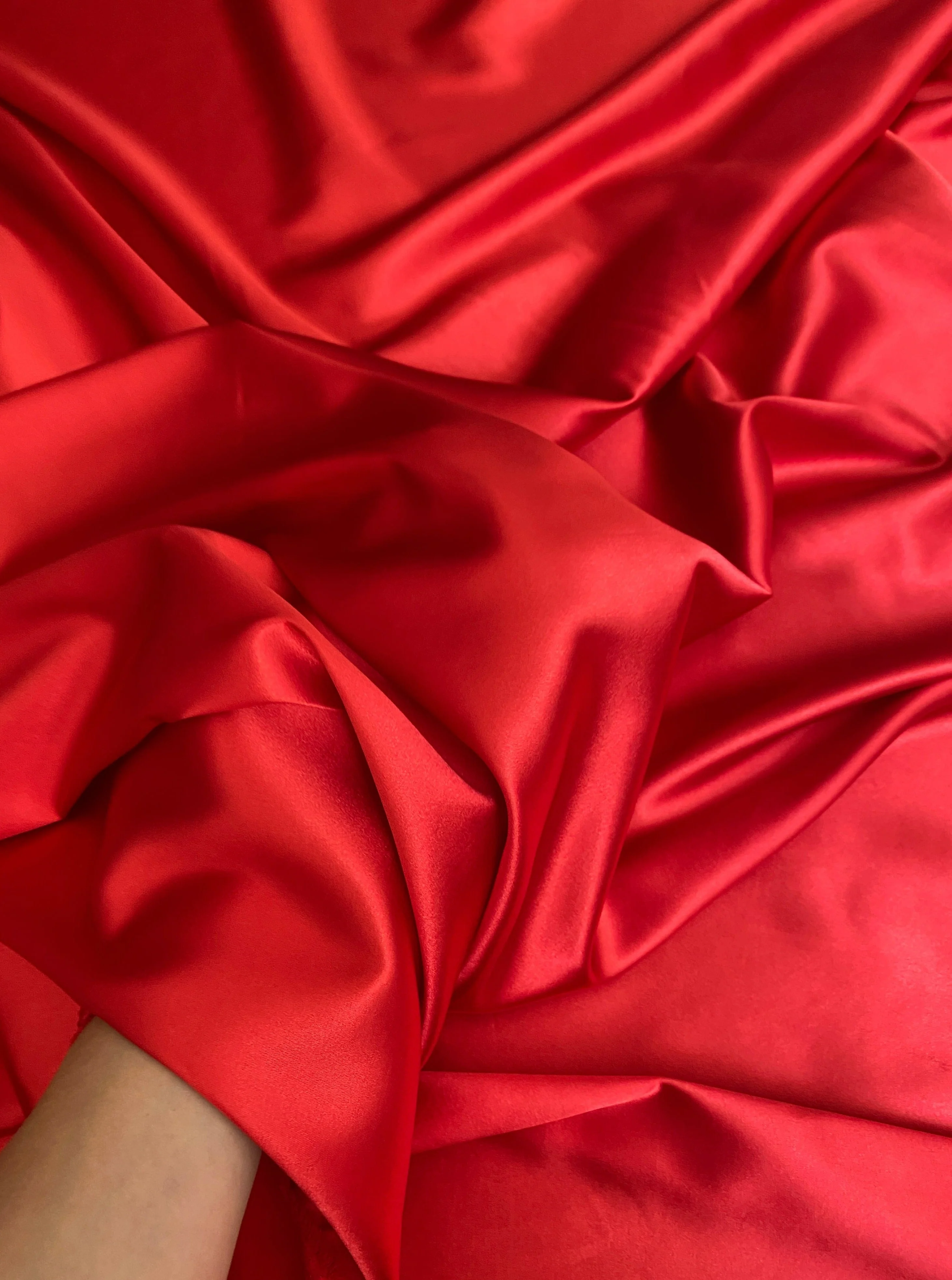 Red Silky Stretch Satin - Image 4