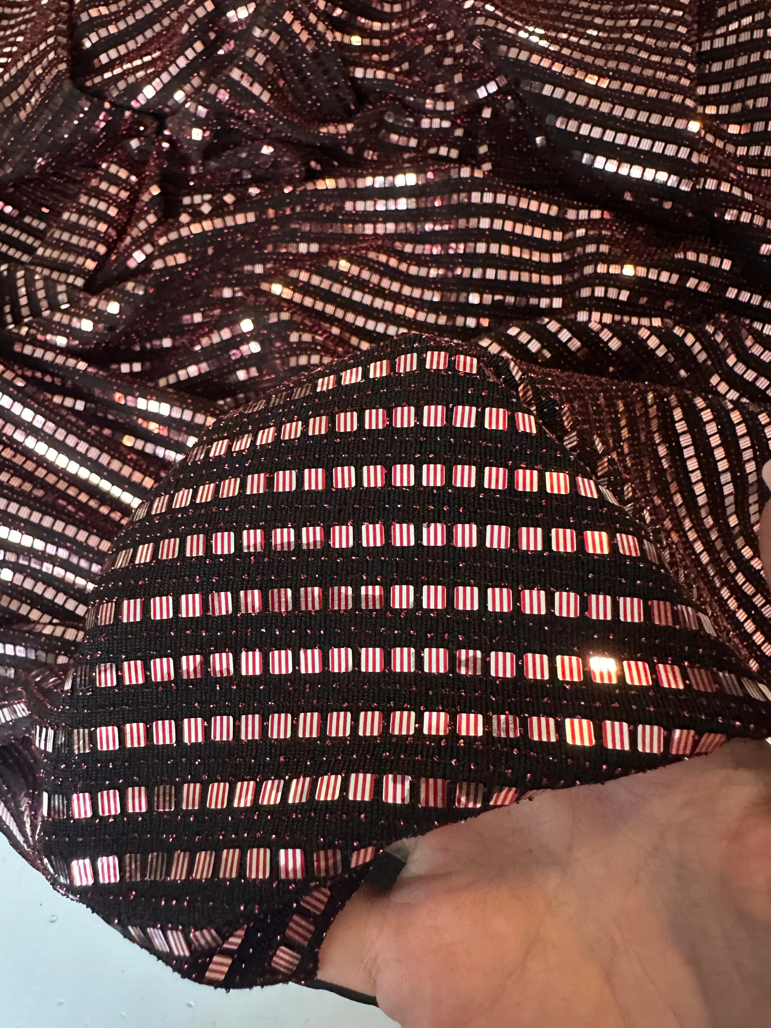 Rose Black Foiled Mirror Sequins on Knit - Image 5