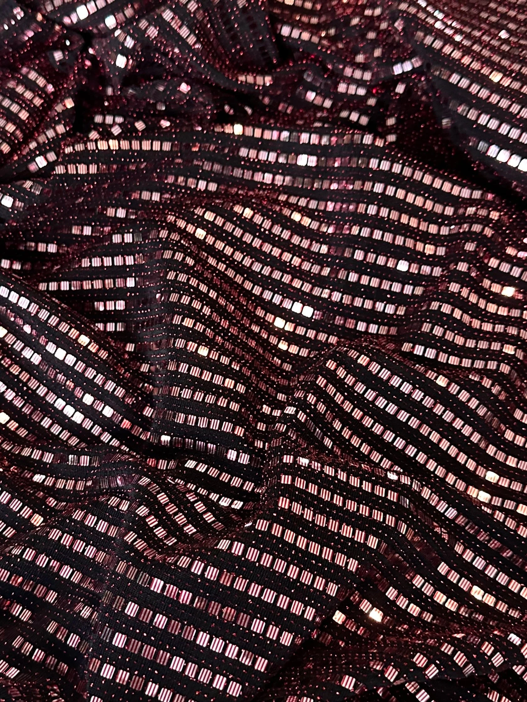 Rose Black Foiled Mirror Sequins on Knit - Image 7