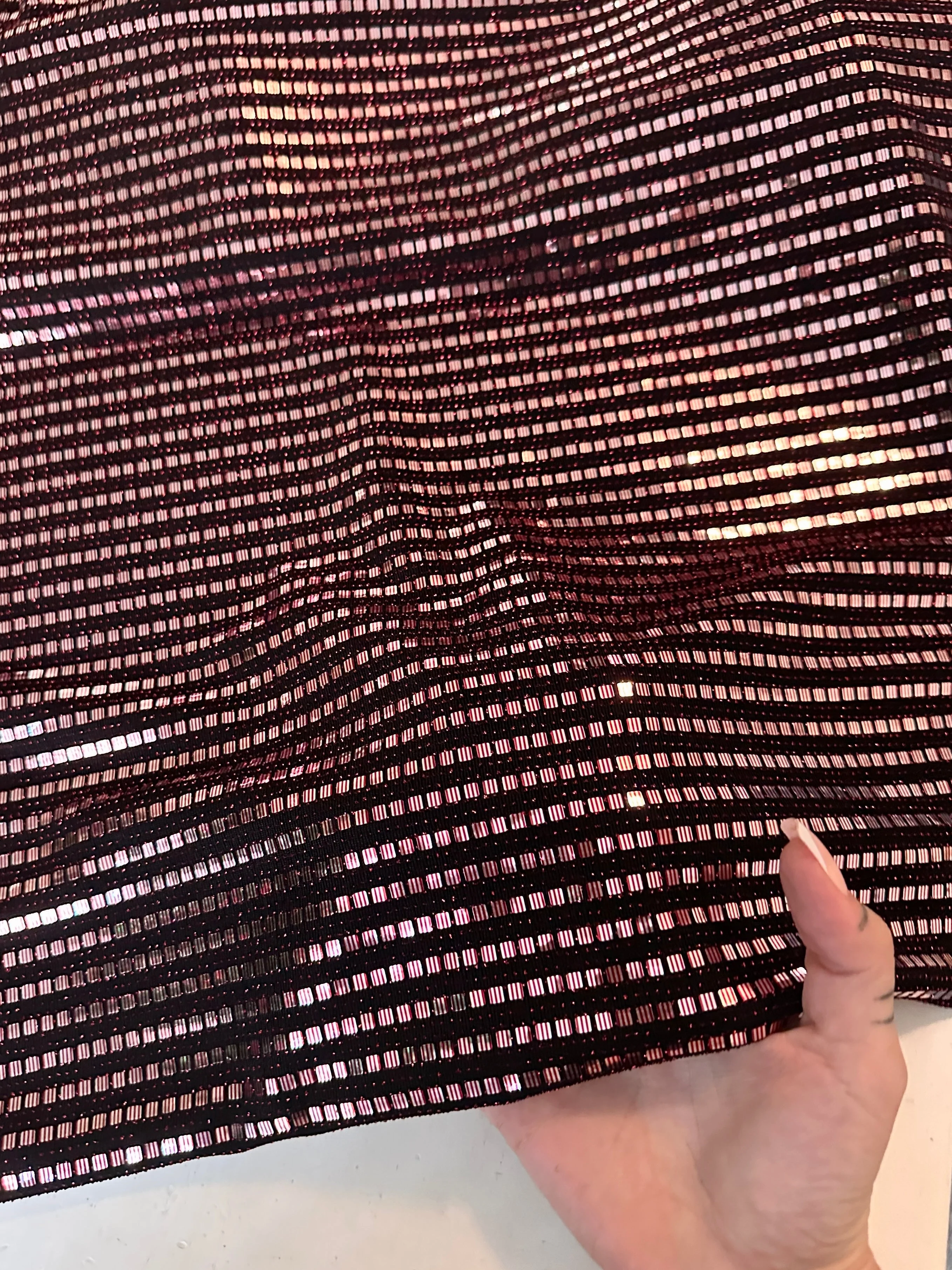 Rose Black Foiled Mirror Sequins on Knit - Image 8