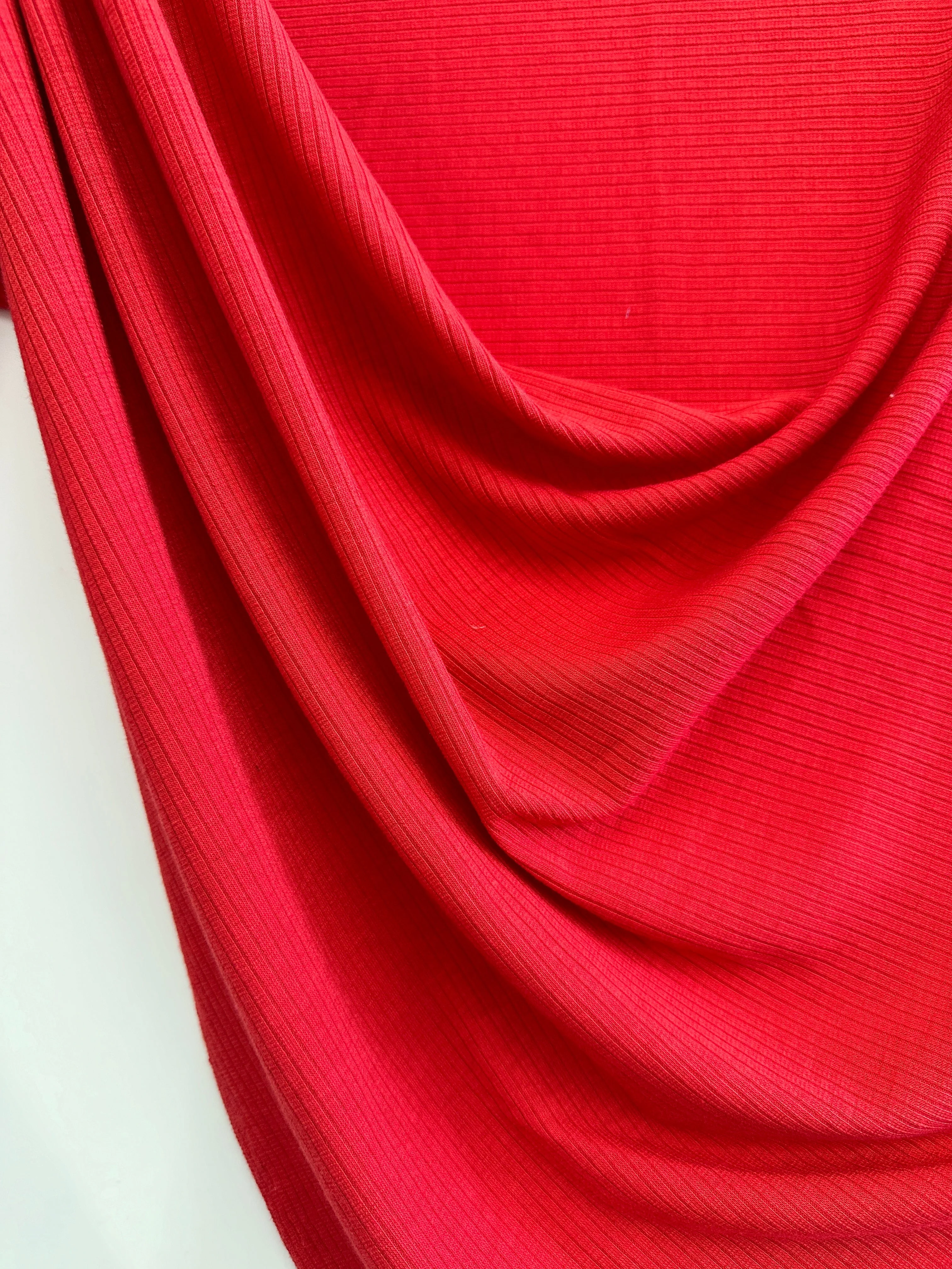 Red Solid Rib Knit - Image 2