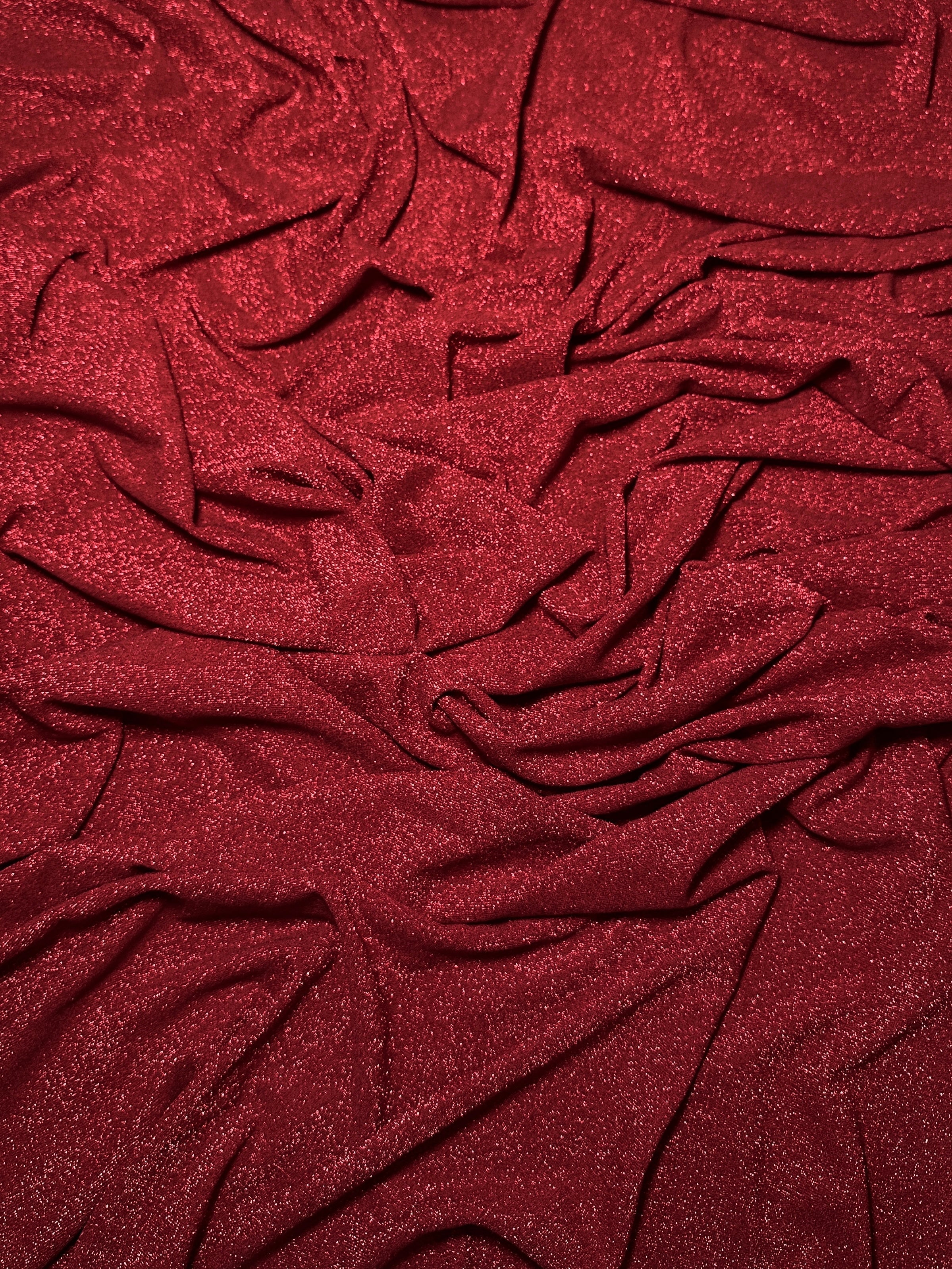 Red Spandex Lurex Knit
