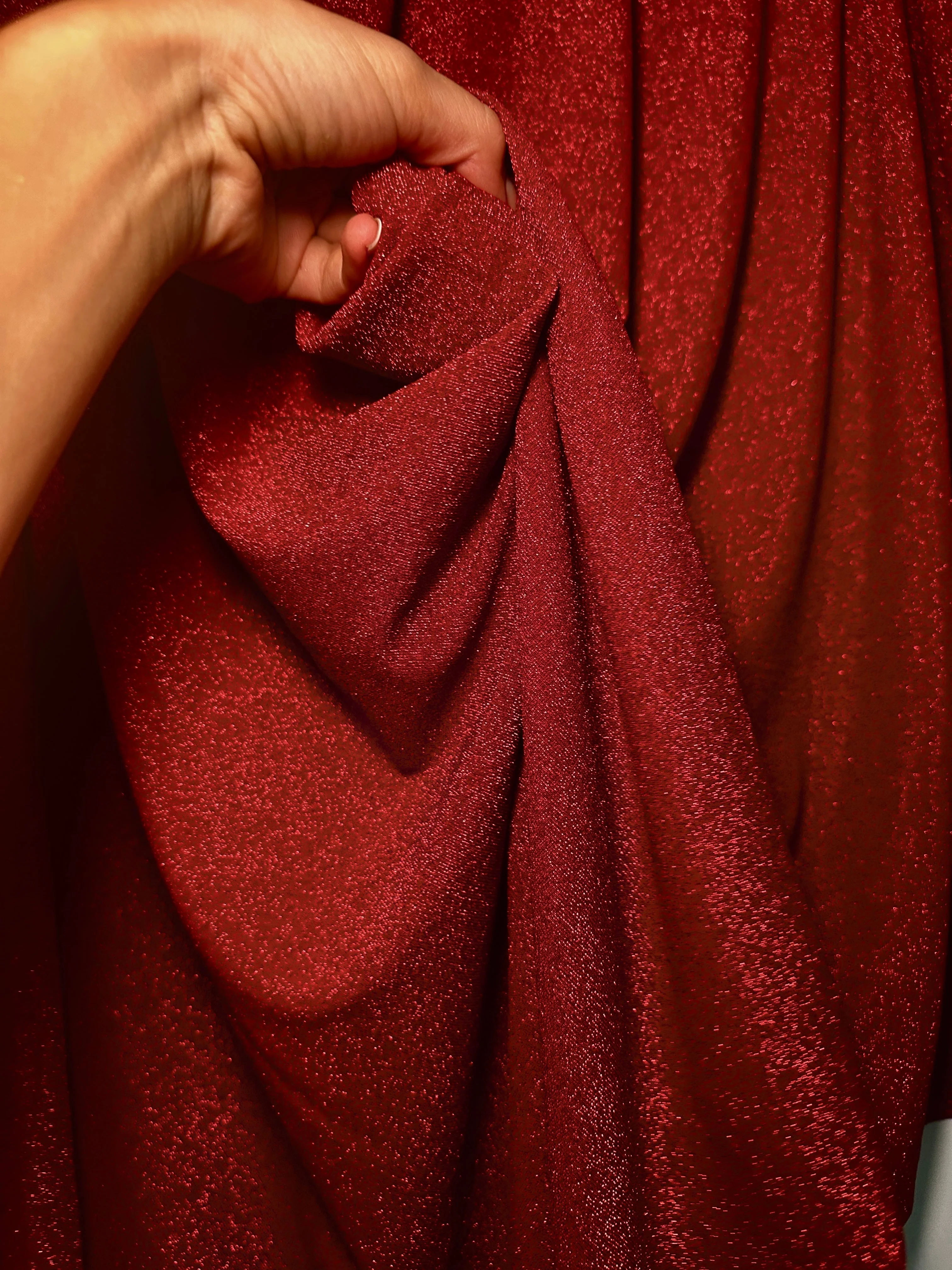 Red Spandex Lurex Knit - Image 3