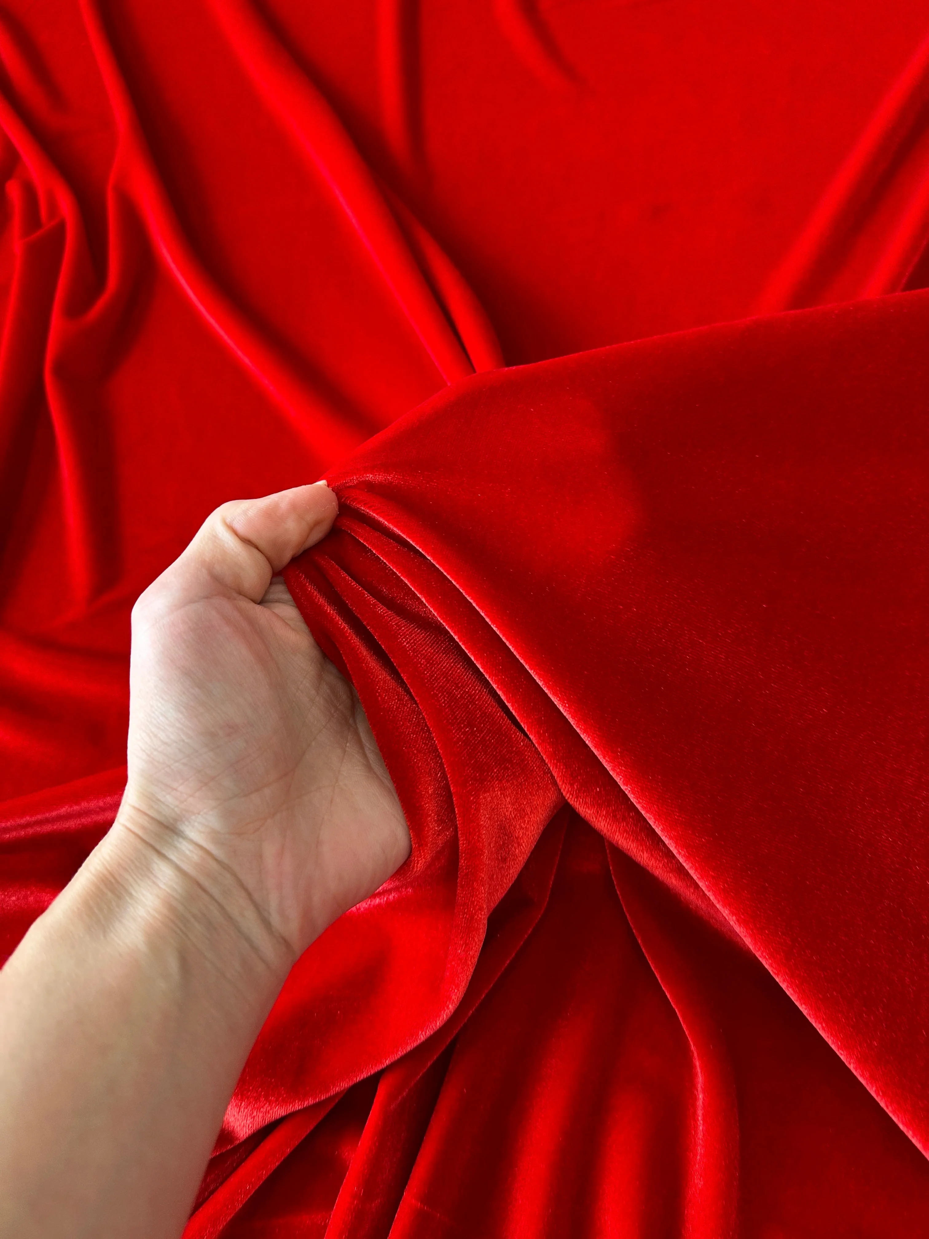 Red Stretch Velvet - Image 2