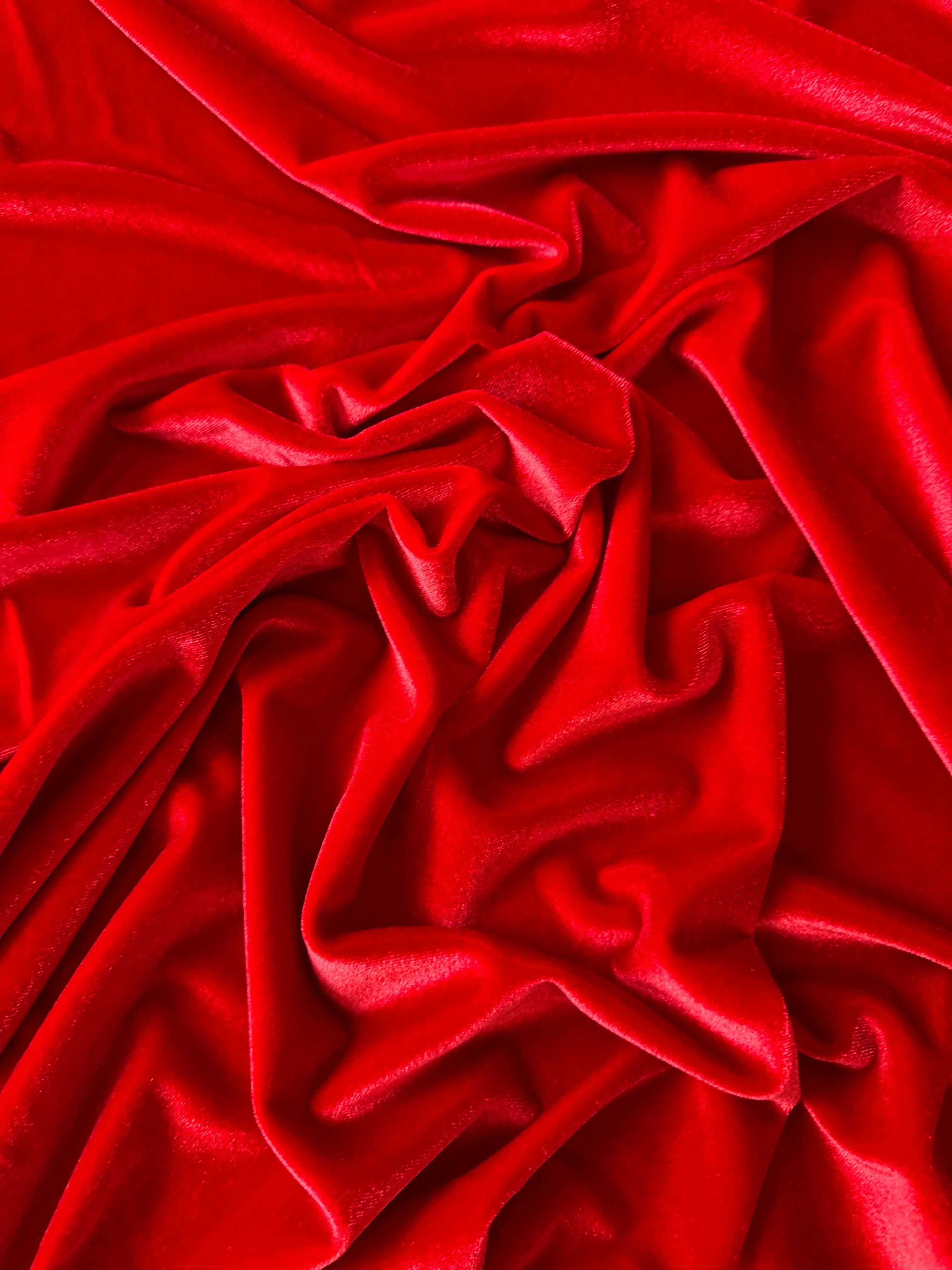 Red Stretch Velvet - Image 3