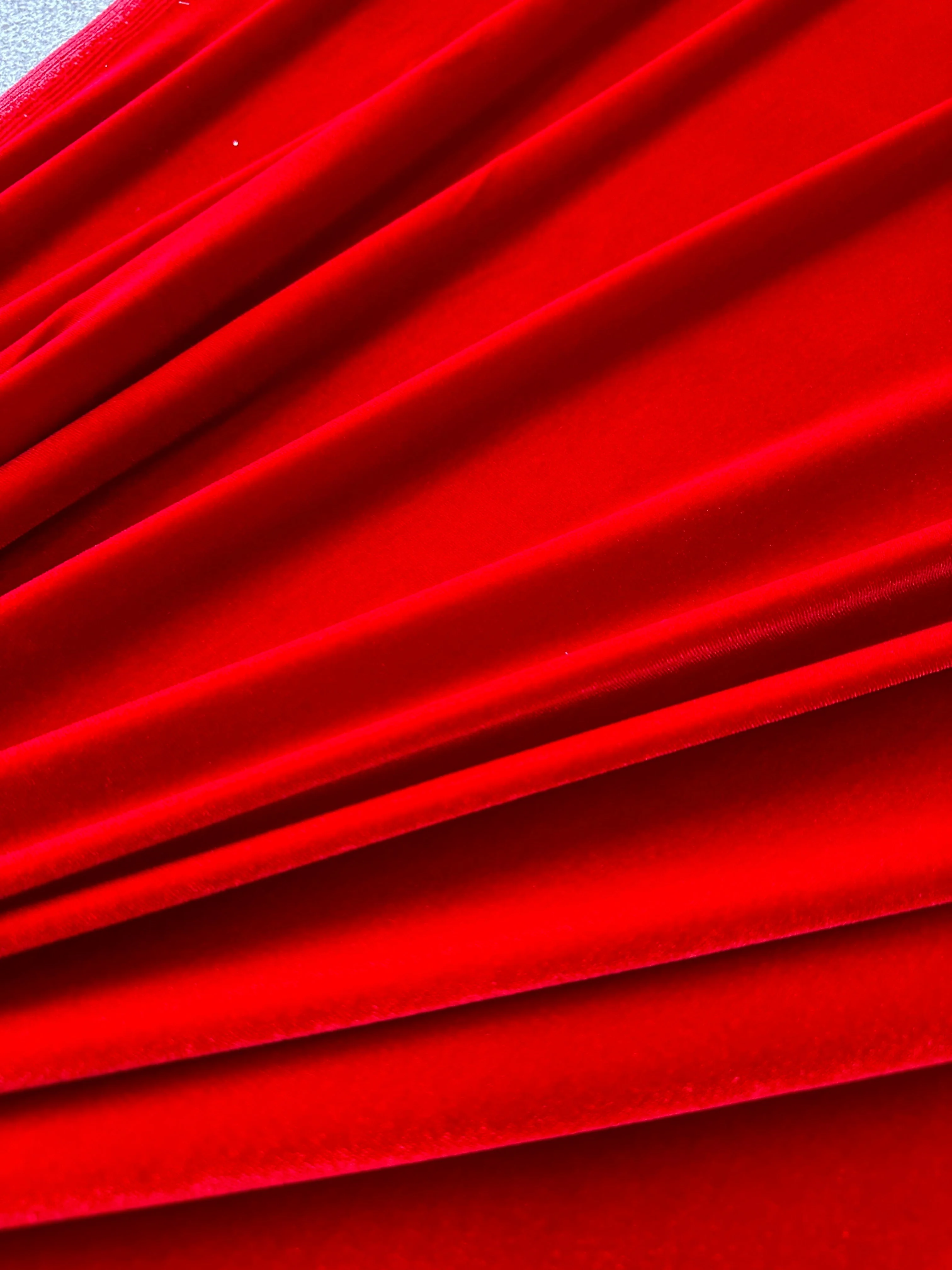 Red Stretch Velvet - Image 5