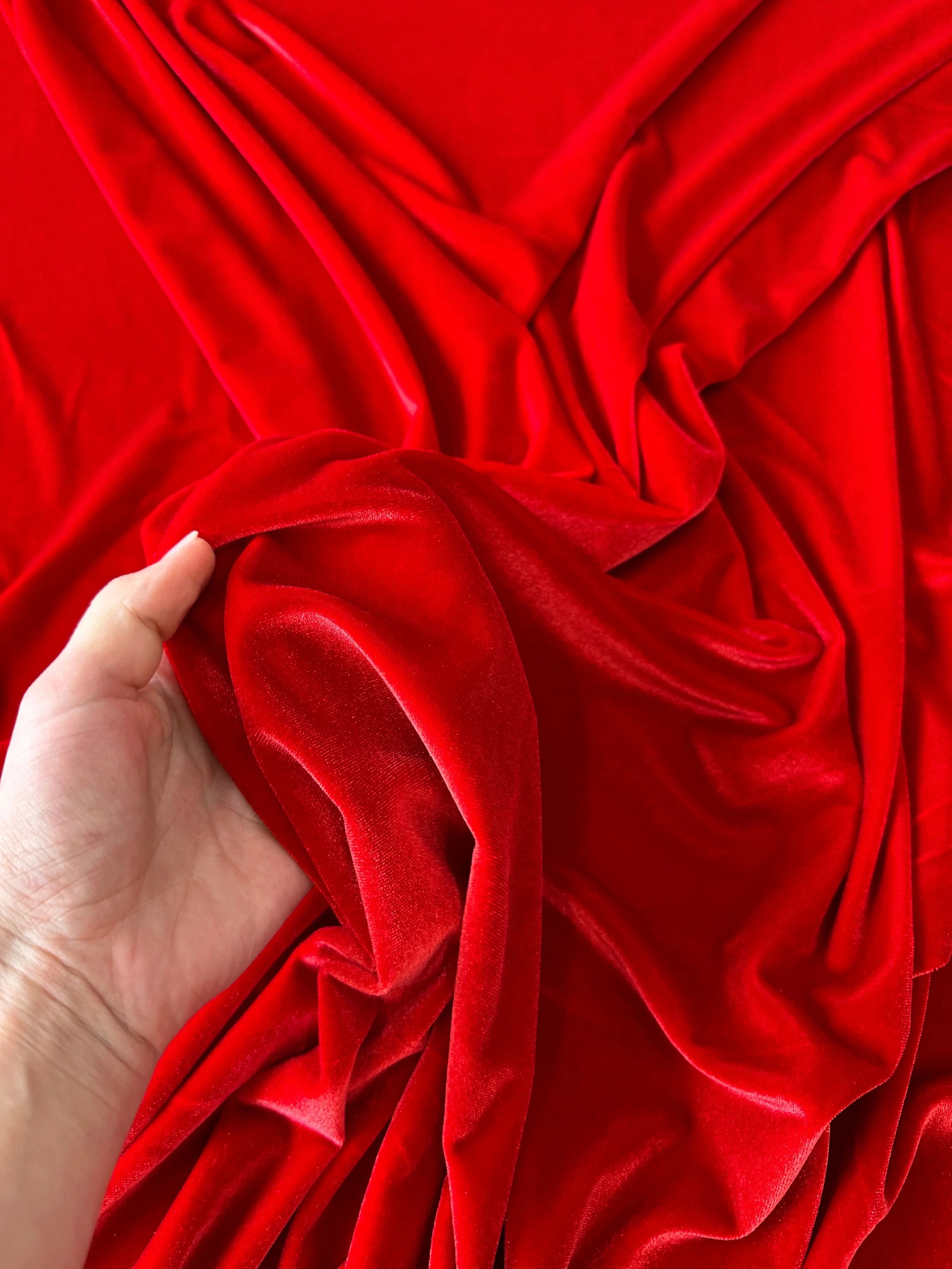 Red Stretch Velvet - Image 6