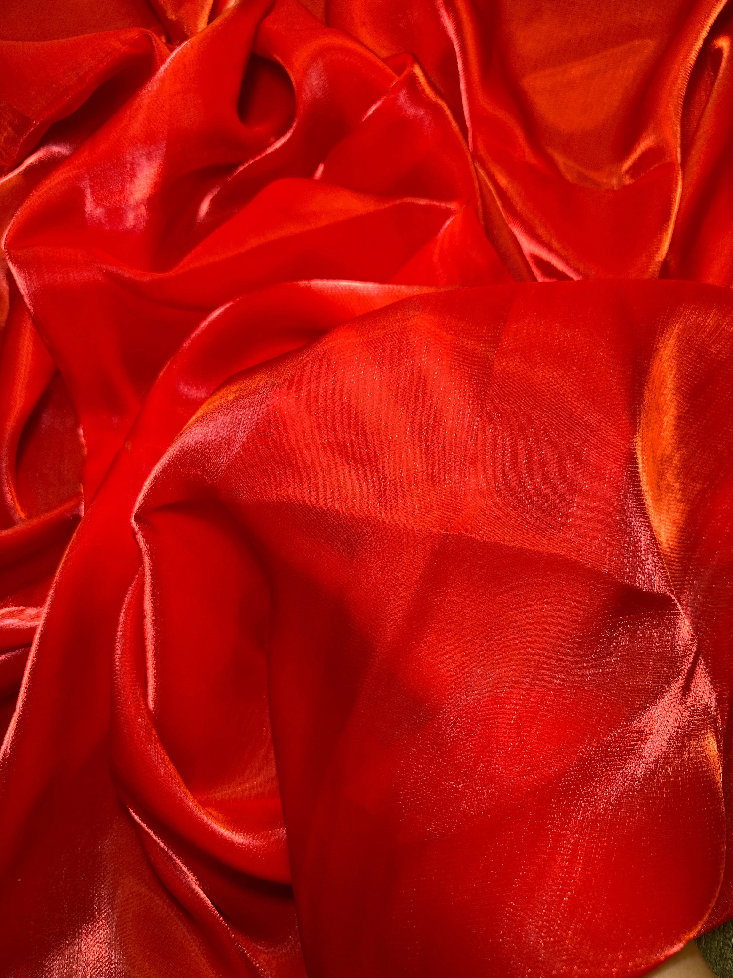 Red Water Liquid Shimmery Chiffon - Image 6