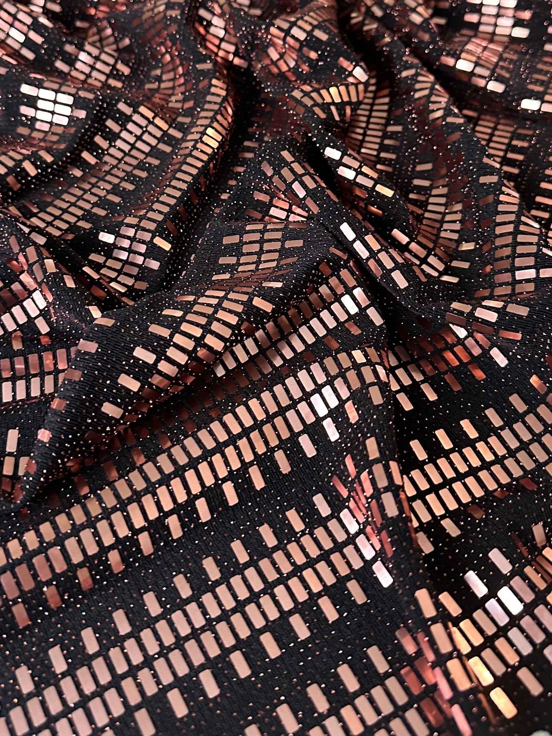 Rose Gold Foiled Mirror Sequin on Knit - Image 3