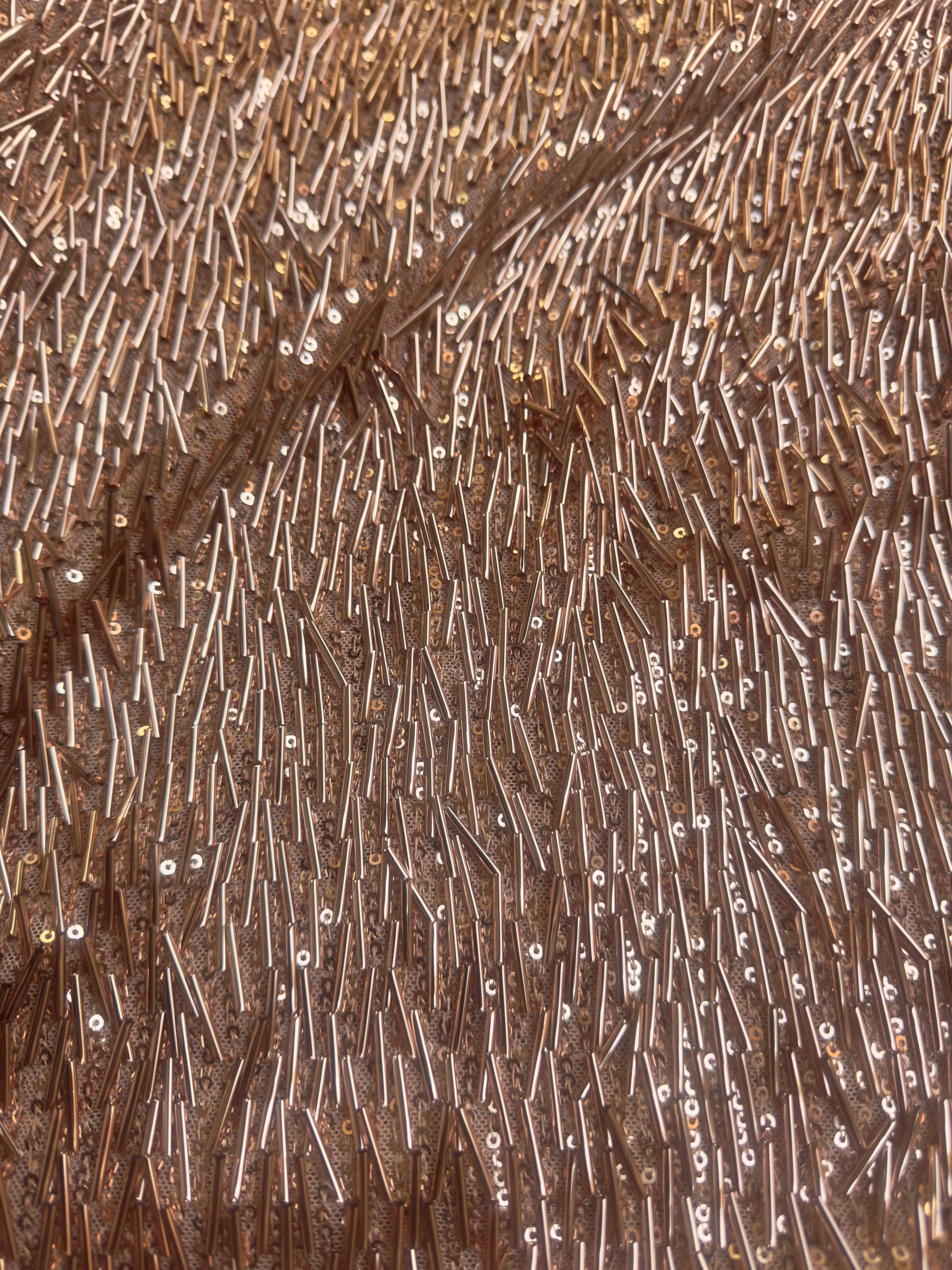 Rose Gold Fringe Sequin on Mesh - Image 5