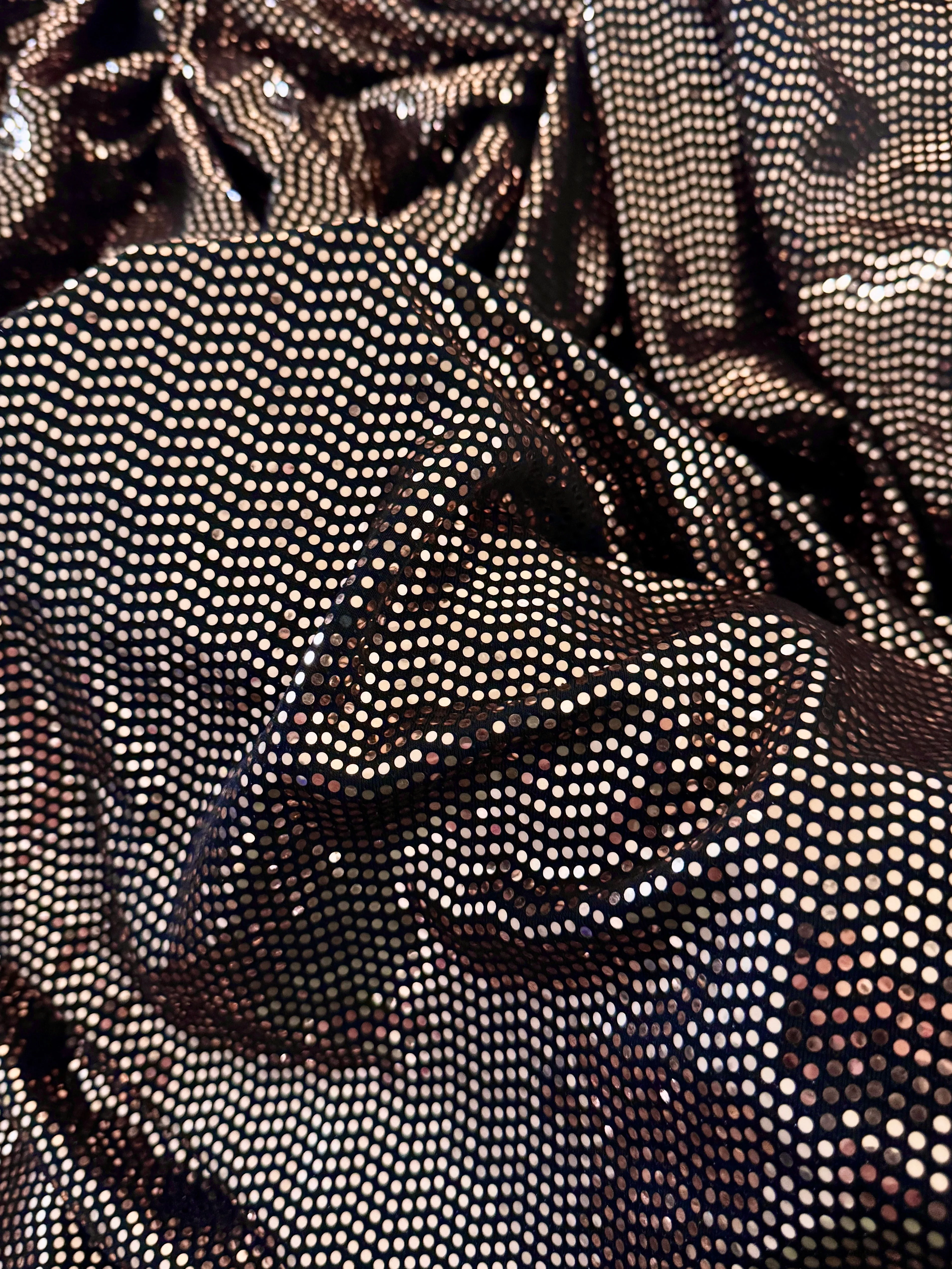 Rose Gold Sequin Mirror Foiled Spandex - Image 2