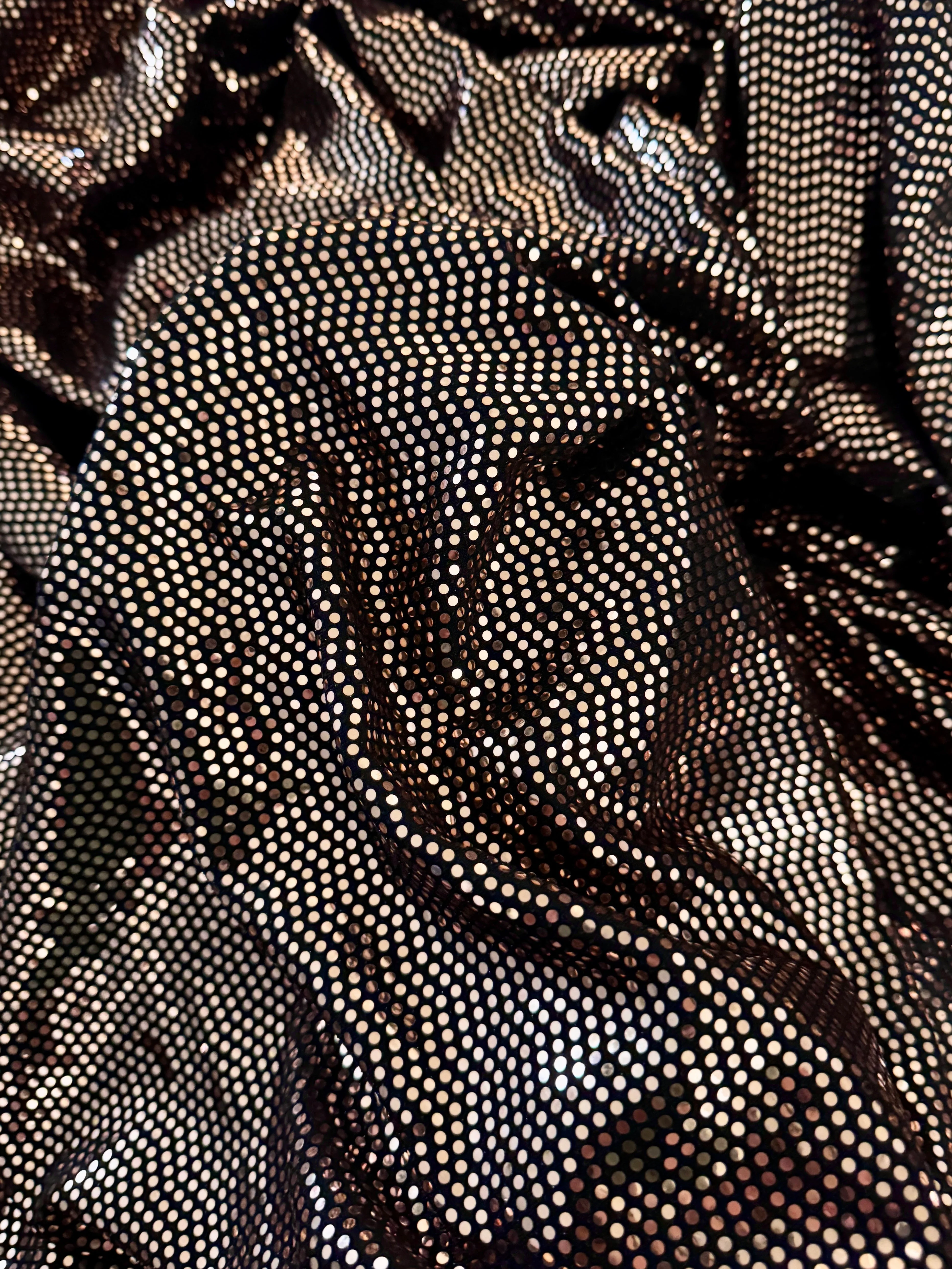 Rose Gold Sequin Mirror Foiled Spandex - Image 6
