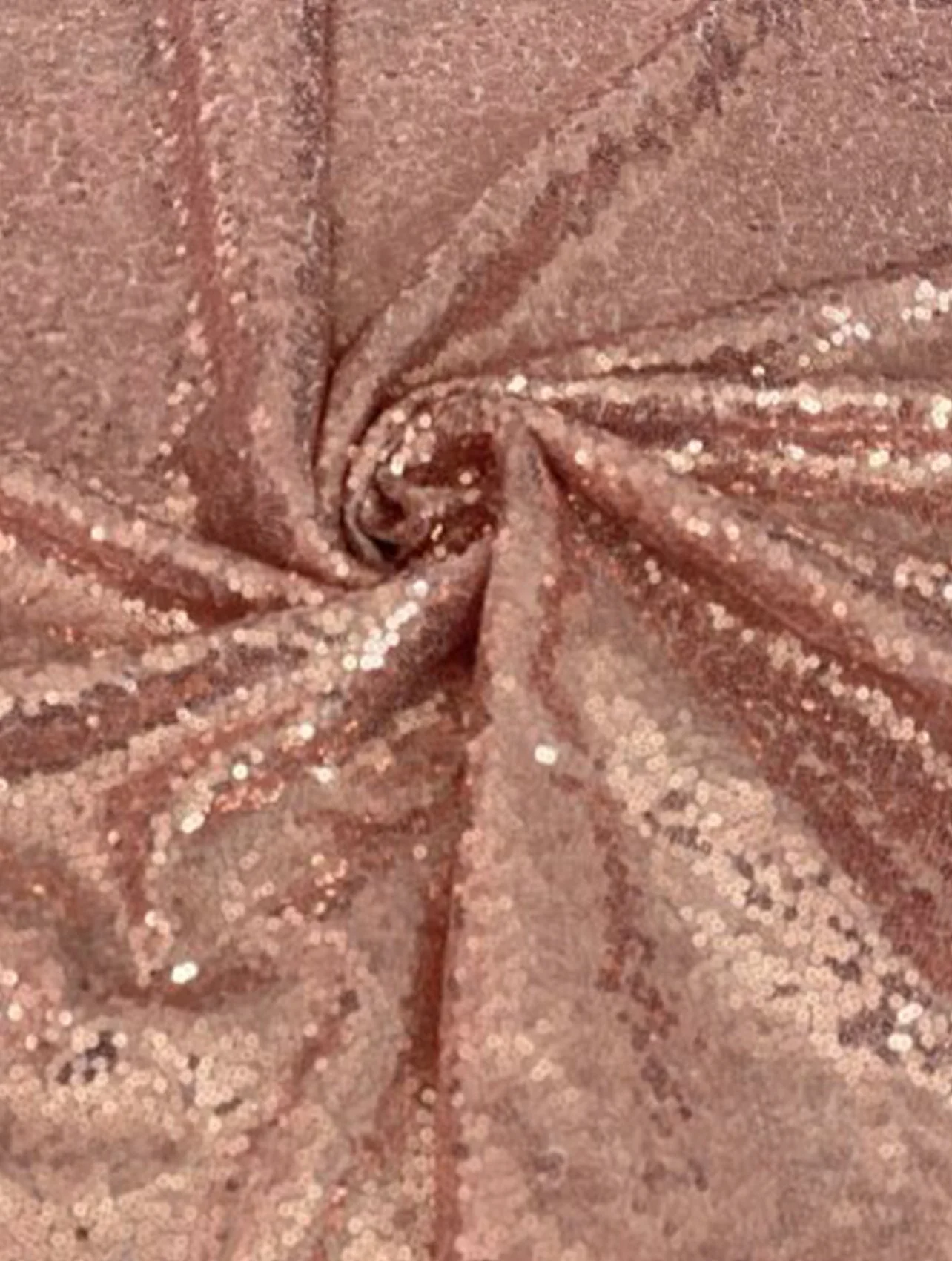 Rose Gold Stretch Sequin on Mesh