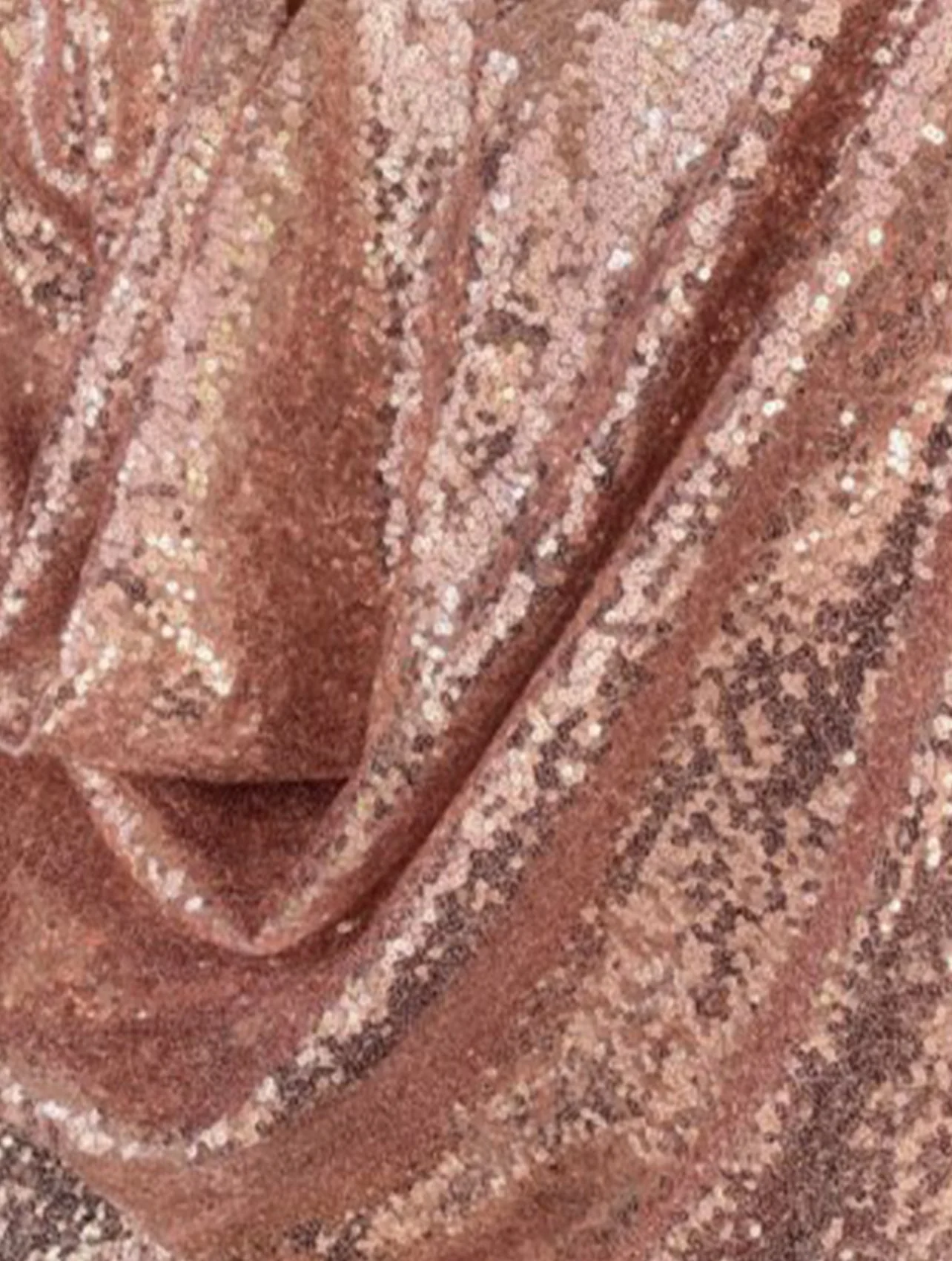 Rose Gold Stretch Sequin on Mesh - Image 2