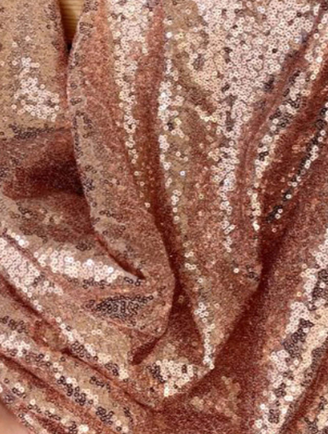 Rose Gold Stretch Sequin on Mesh - Image 3